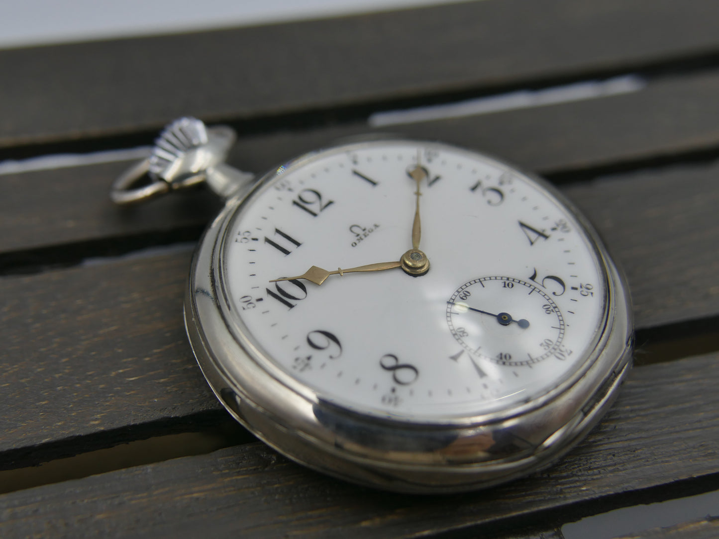 1916 vintage gousset pocket watch Omega 18’’’ L7-16p manual wind solid silver case 0.800