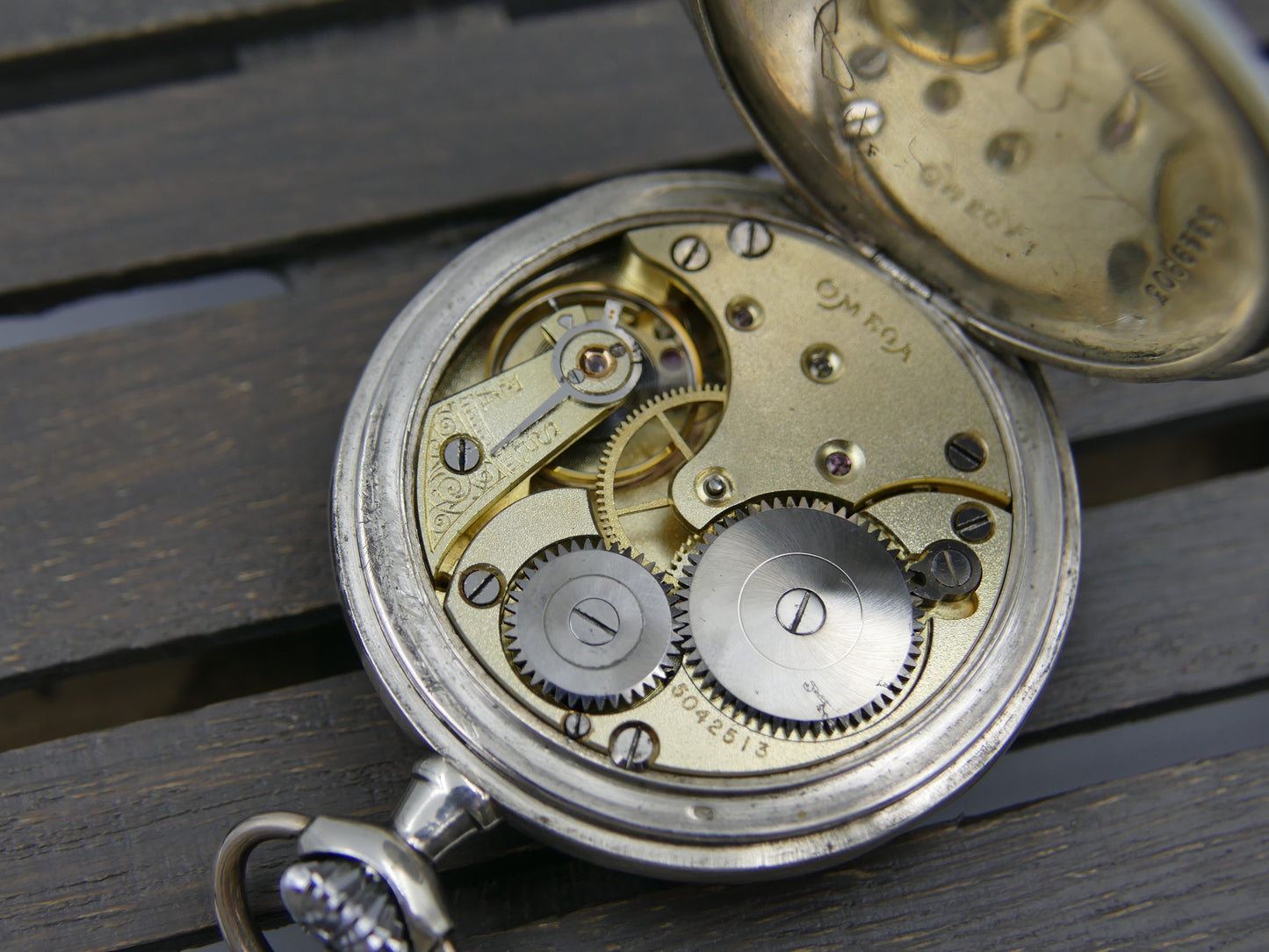 1916 vintage gousset pocket watch Omega 18’’’ L7-16p manual wind solid silver case 0.800
