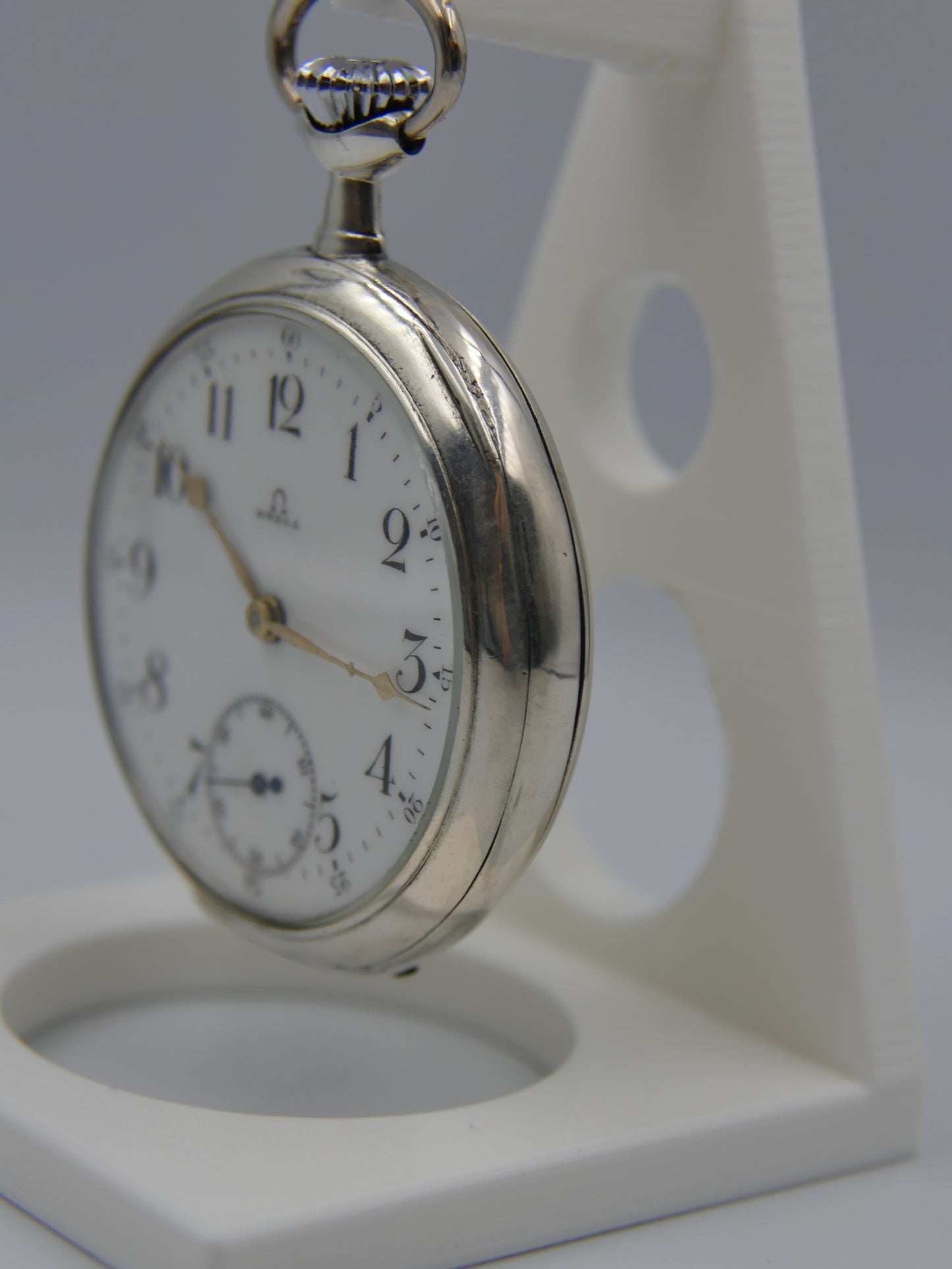 1916 vintage gousset pocket watch Omega 18’’’ L7-16p manual wind solid silver case 0.800