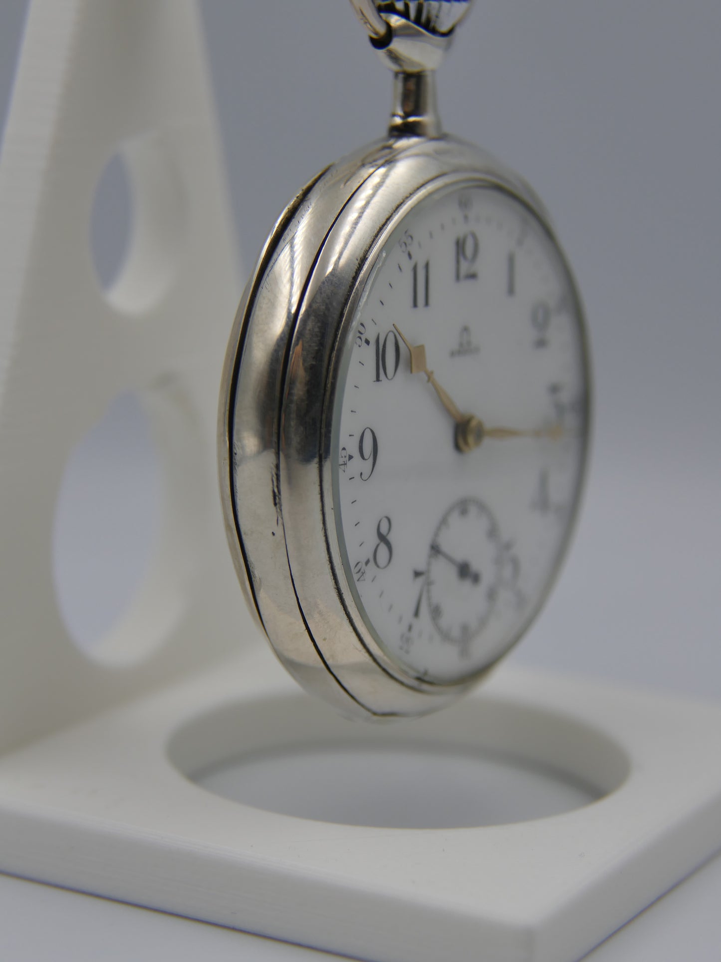 1916 vintage gousset pocket watch Omega 18’’’ L7-16p manual wind solid silver case 0.800