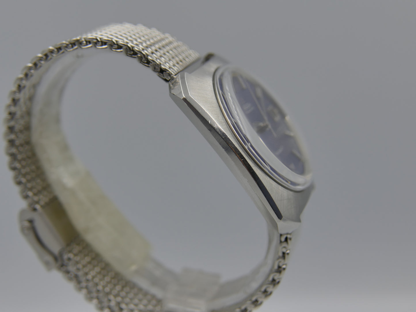 70s vintage watch mens Omega De Ville ref 166.085 automatic cal. 1002 waffle blue dial serviced