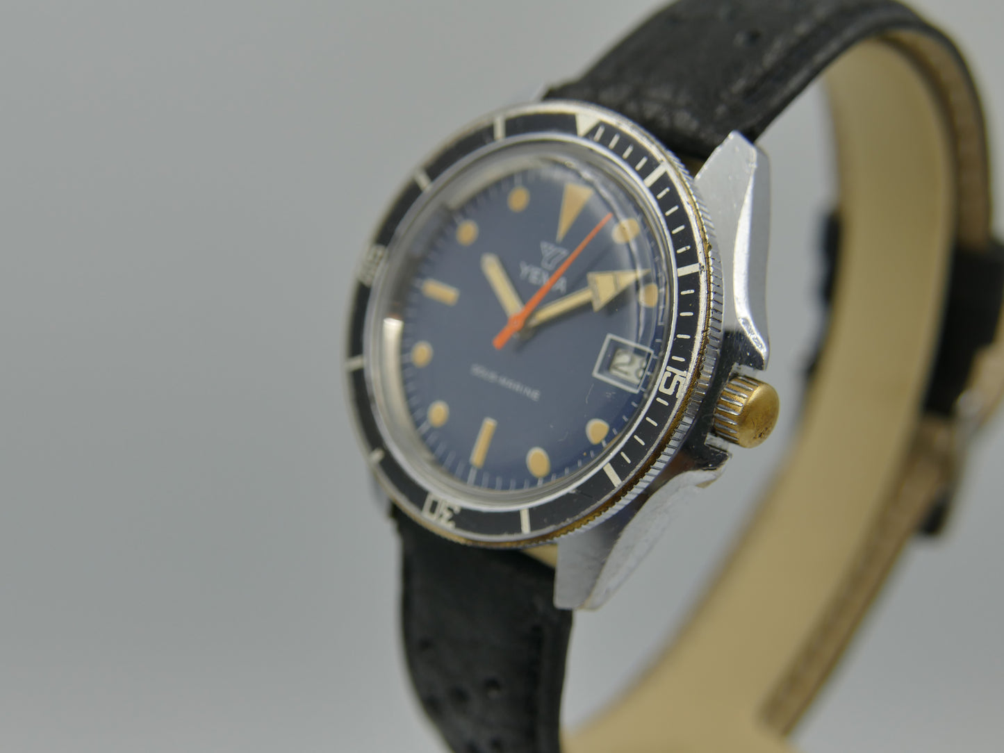 60s vintage watch mens YEMA SOUS-MARINE Diver blue dial