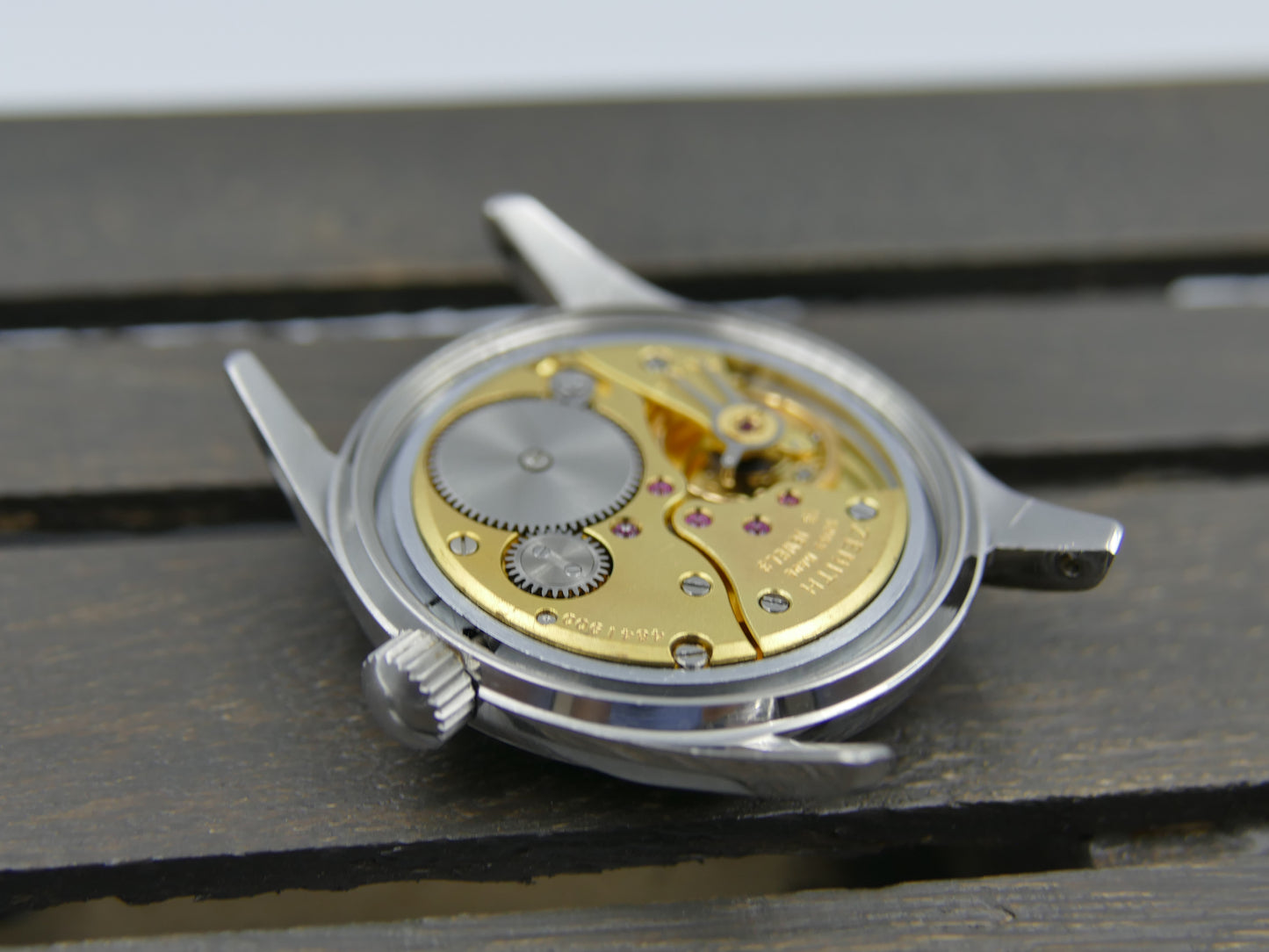 50s vintage watch mens Zenith Pilot cal. 120 serviced 35mm