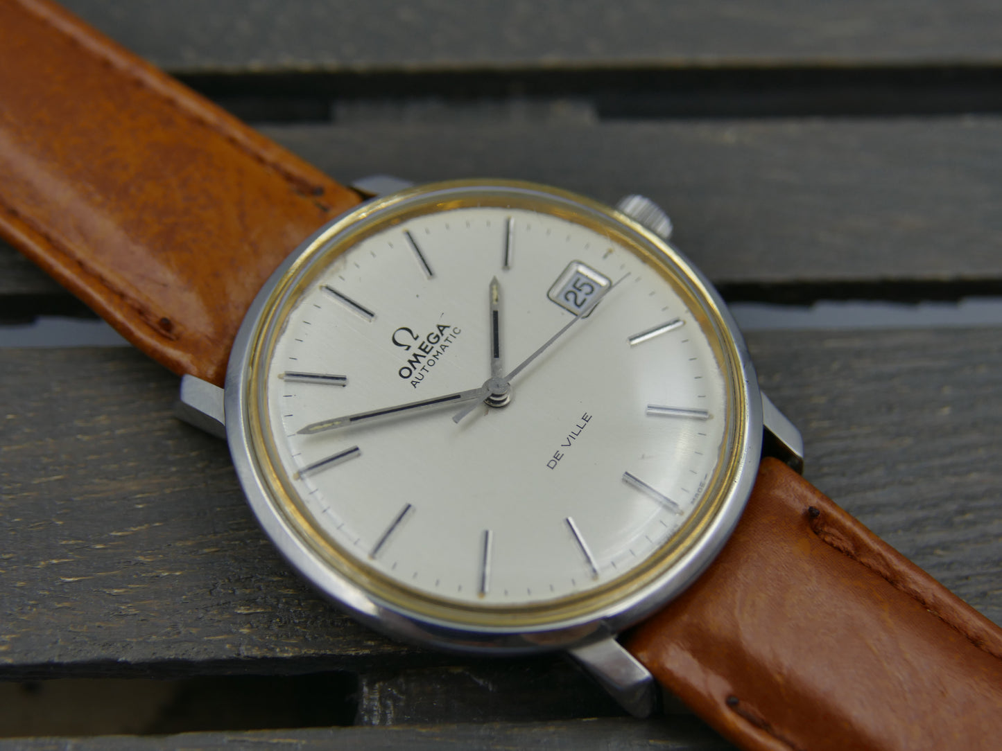 70s vintage watch mens Omega De Ville ref 166.0134 automatic 1012 SS serviced