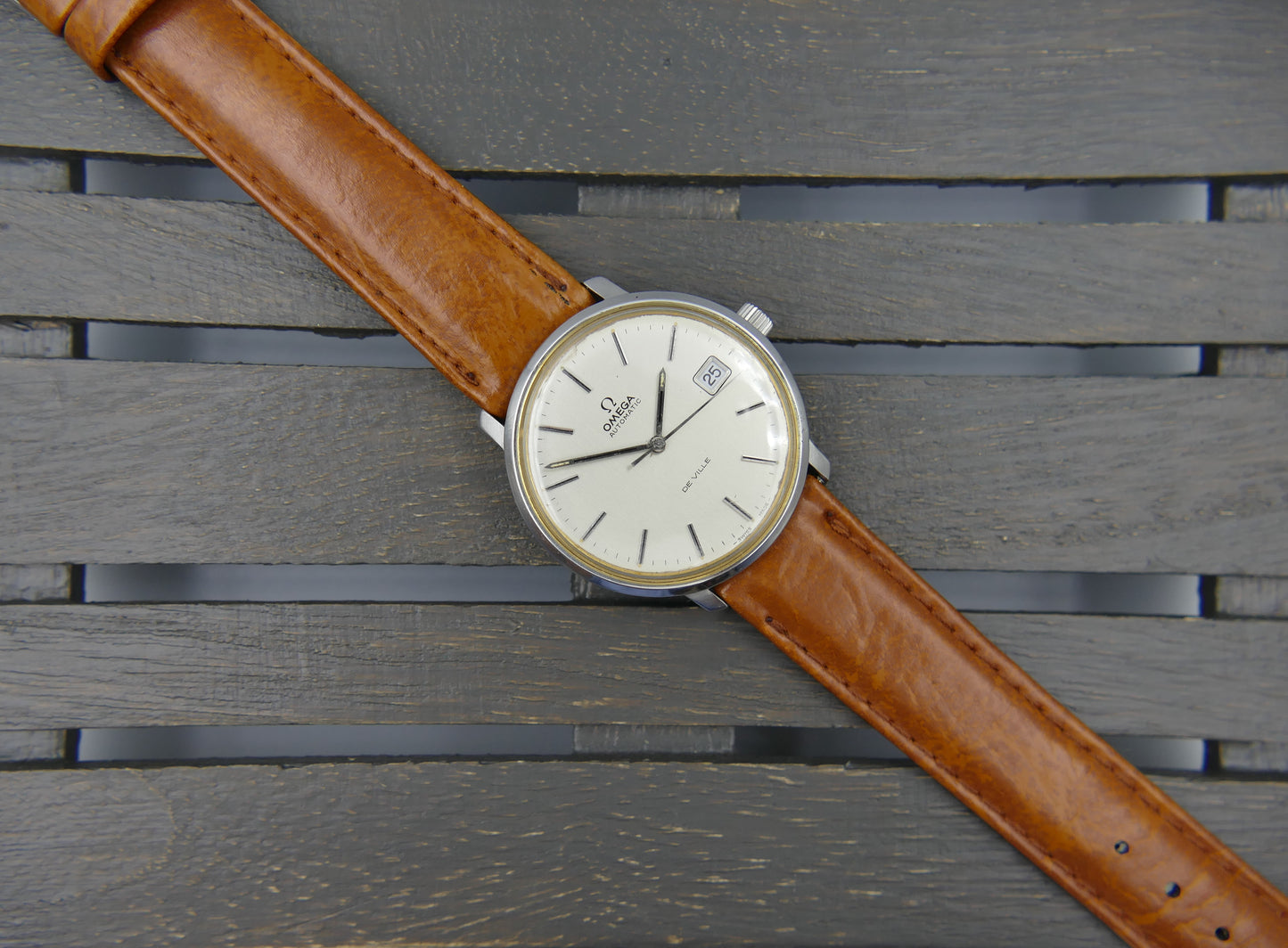 70s vintage watch mens Omega De Ville ref 166.0134 automatic 1012 SS serviced