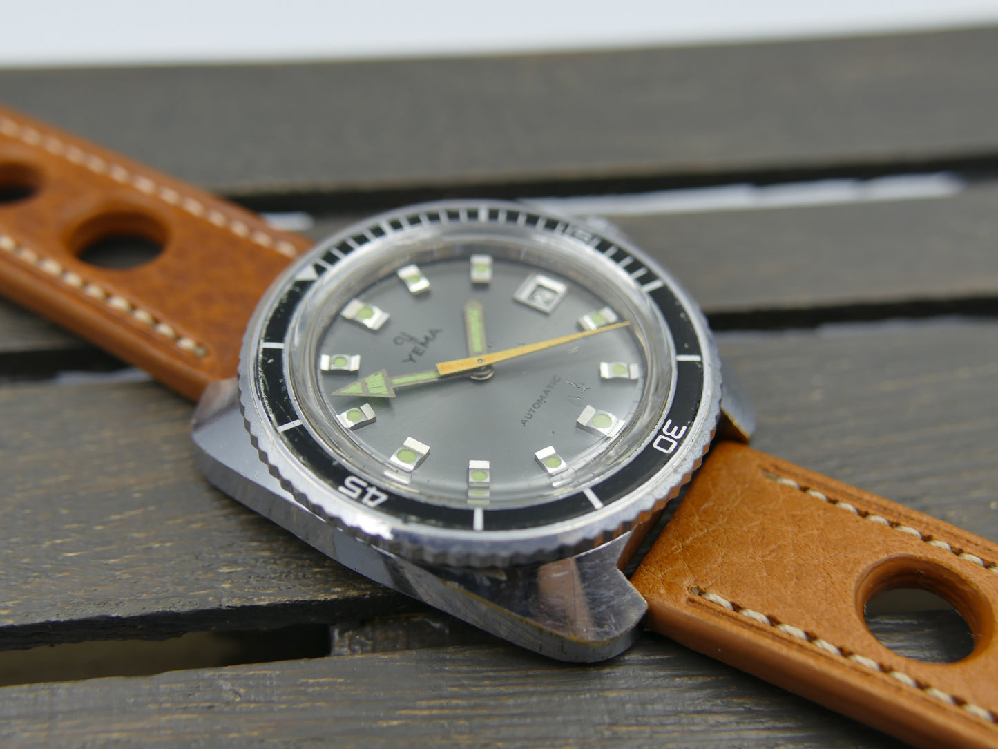 70s vintage watch mens diver plongee Yema ref 221214 automatic FE 3611