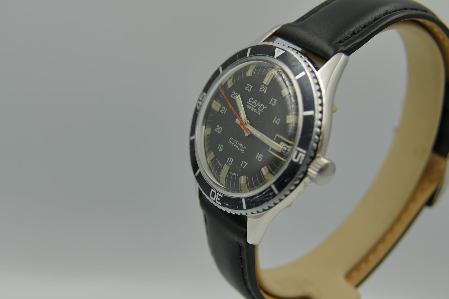 60's vintage watch mens diver Camy geneva ref. 7311 manual wind ST 96-4 serviced