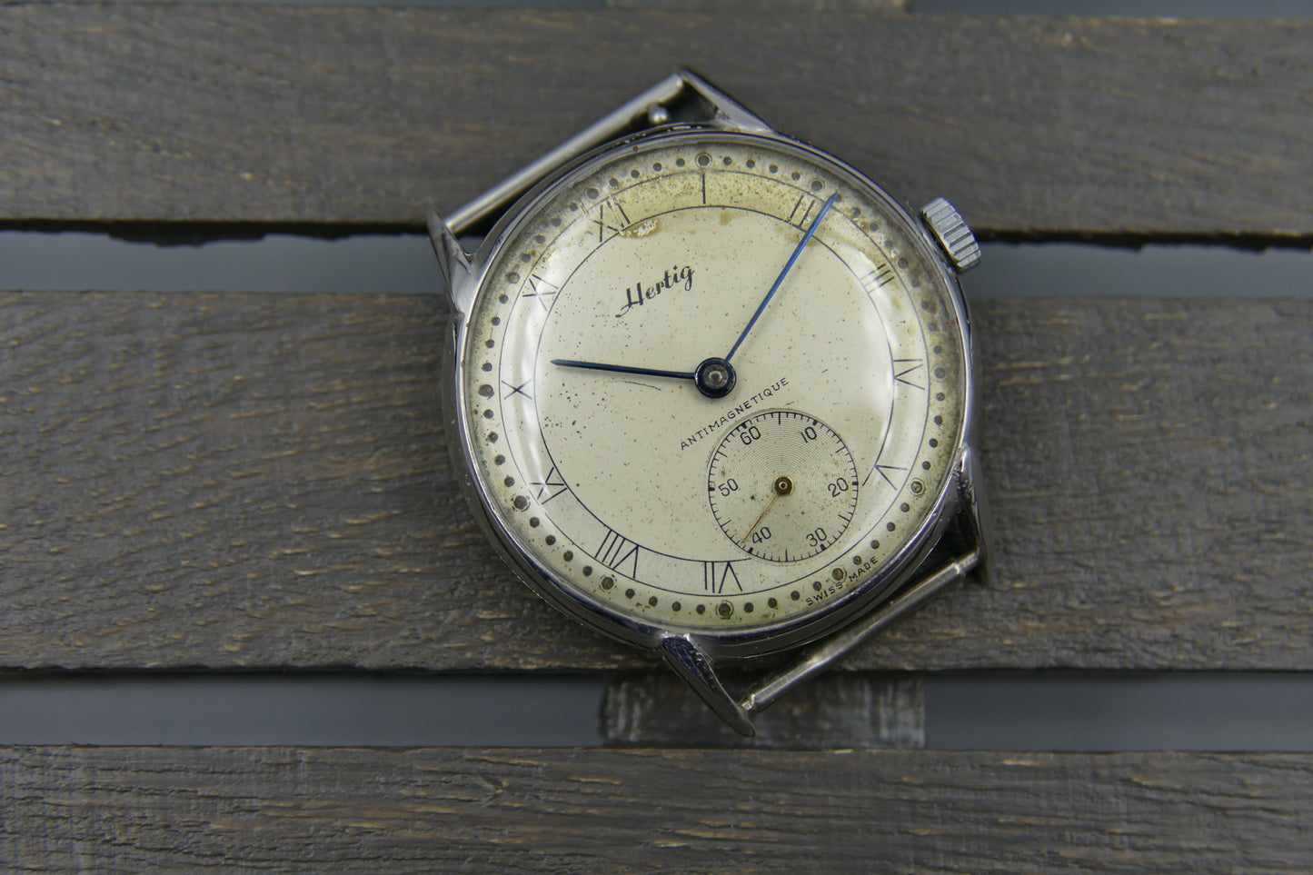 40s vintage watch mens Hertig ref. 8391 manual wind Certina cal. KF 320B serviced