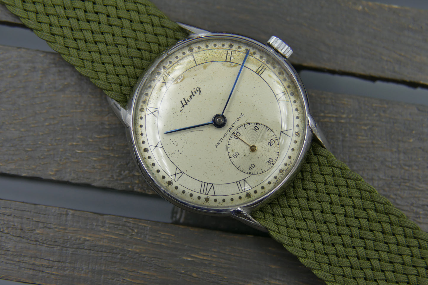 40s vintage watch mens Hertig ref. 8391 manual wind Certina cal. KF 320B serviced