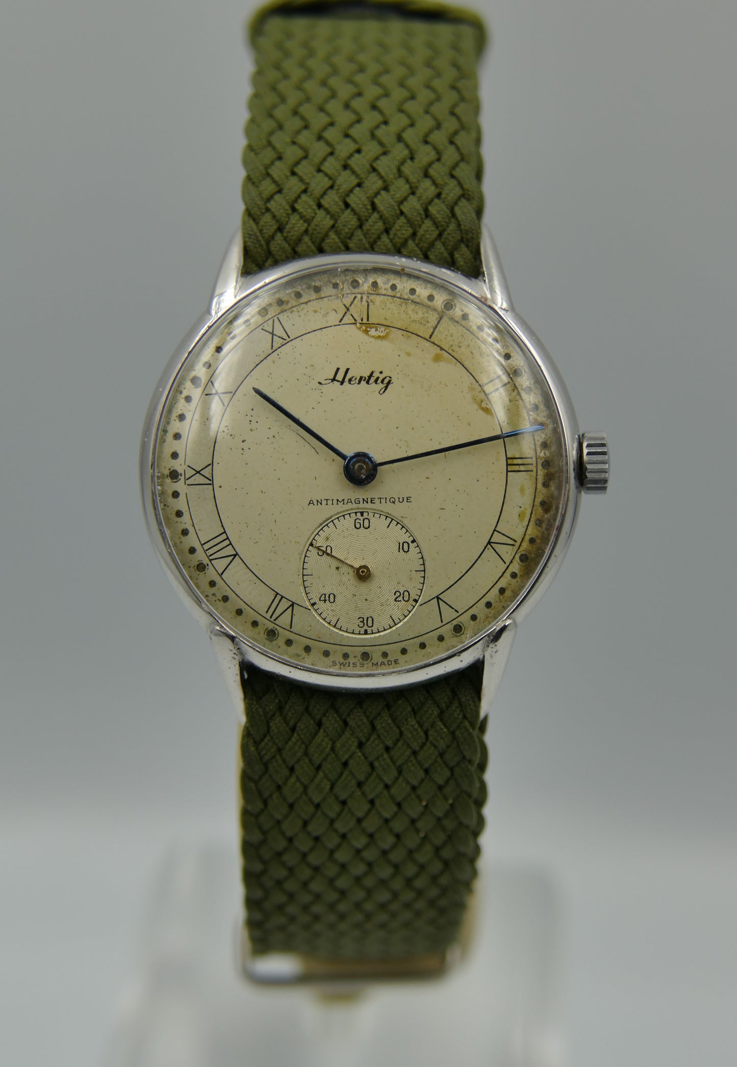 40s vintage watch mens Hertig ref. 8391 manual wind Certina cal. KF 320B serviced