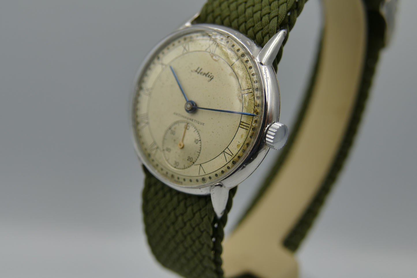 40s vintage watch mens Hertig ref. 8391 manual wind Certina cal. KF 320B serviced