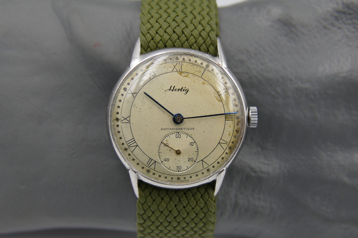40s vintage watch mens Hertig ref. 8391 manual wind Certina cal. KF 320B serviced