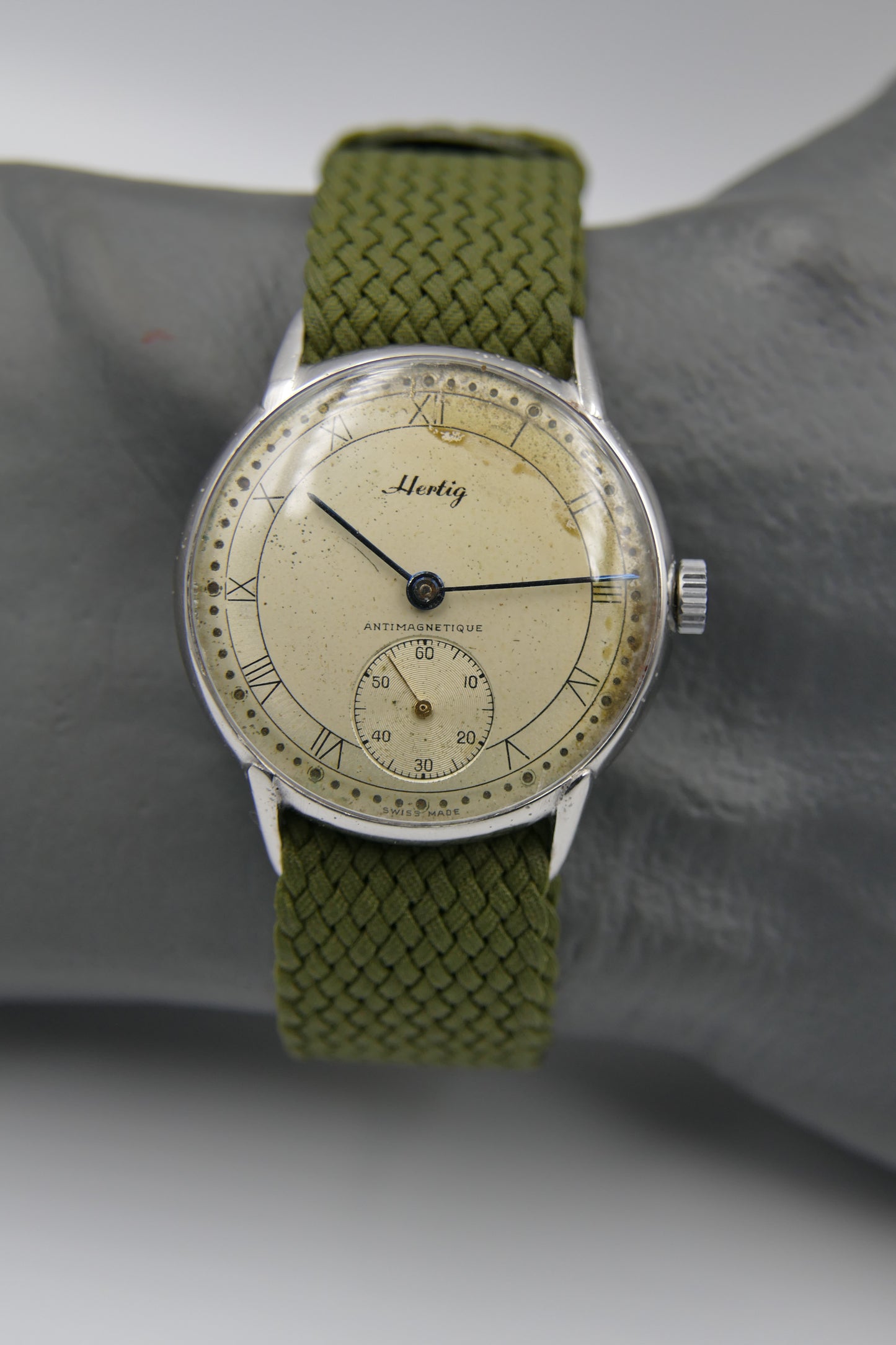 40s vintage watch mens Hertig ref. 8391 manual wind Certina cal. KF 320B serviced