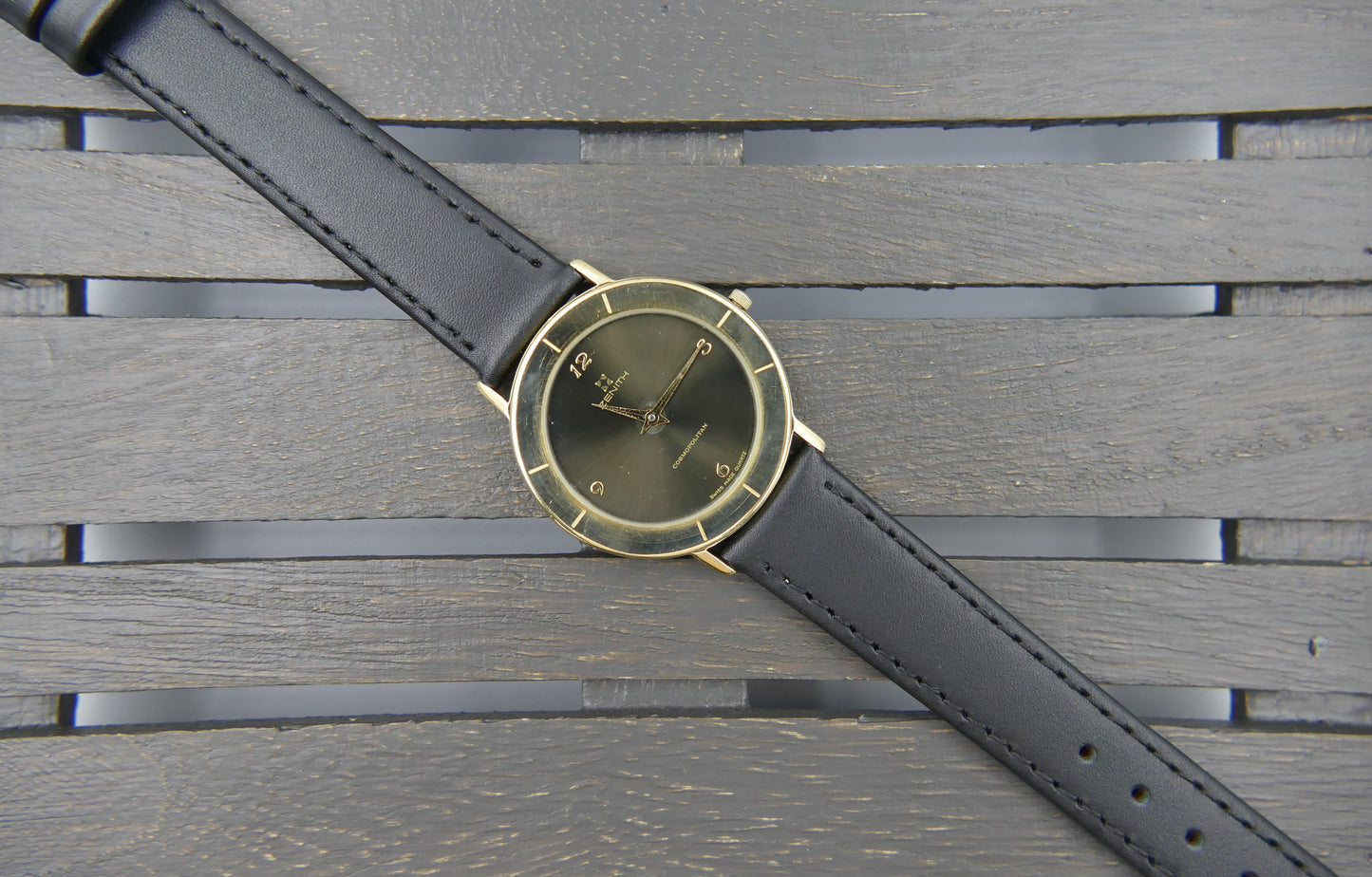 90s Vintage watch mens dress Zenith cosmopolitan ref 27.0290.385 Gold Tone ultra Thin