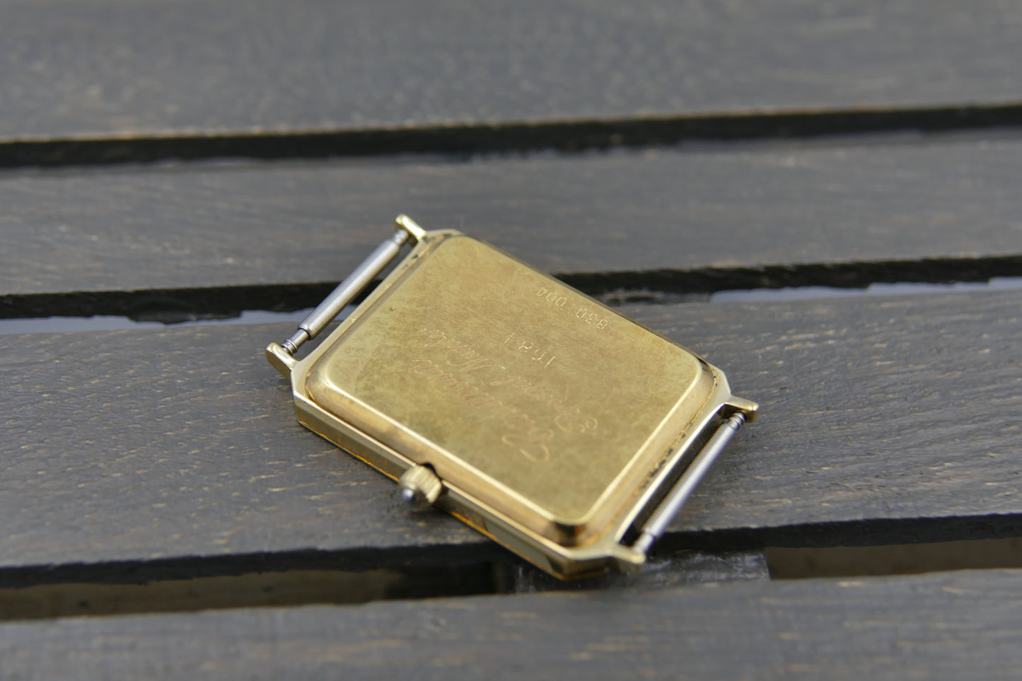 Vintage watch mens dress tank Milus ref 830.004 Gold Tone ultra Thin