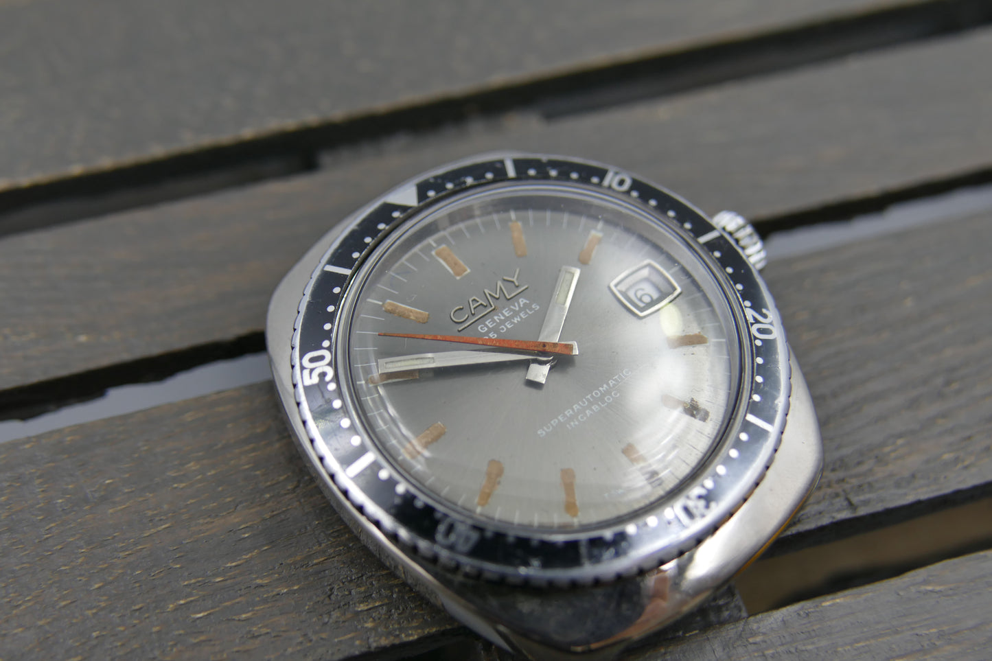 70s vintage watch mens diver Camy Geneva Superautomatic ref. 7433 serviced