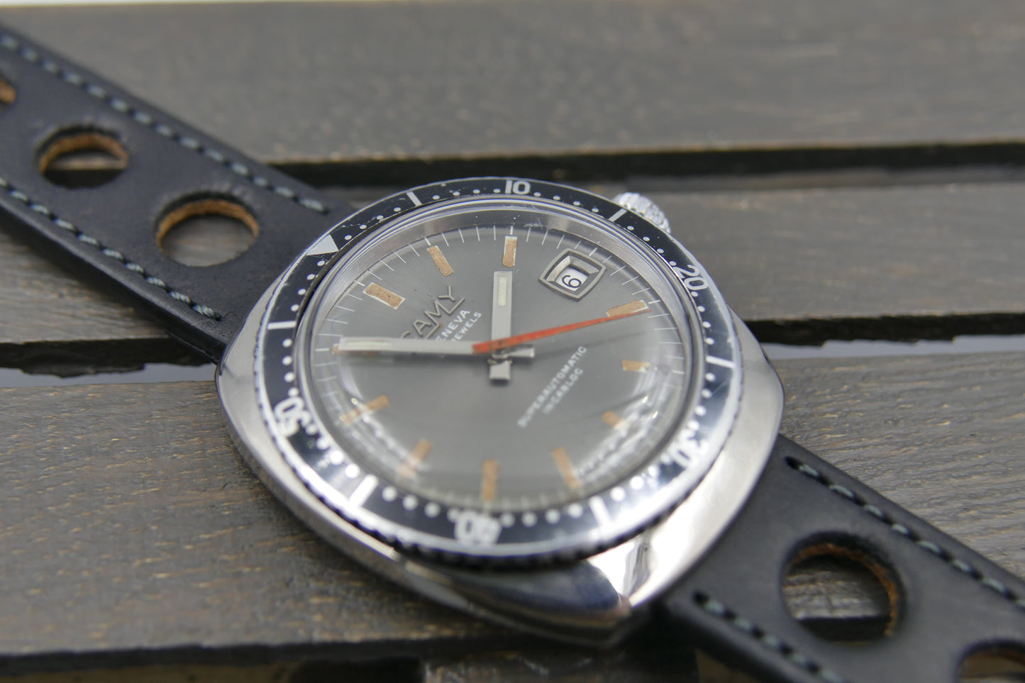70s vintage watch mens diver Camy Geneva Superautomatic ref. 7433 serviced
