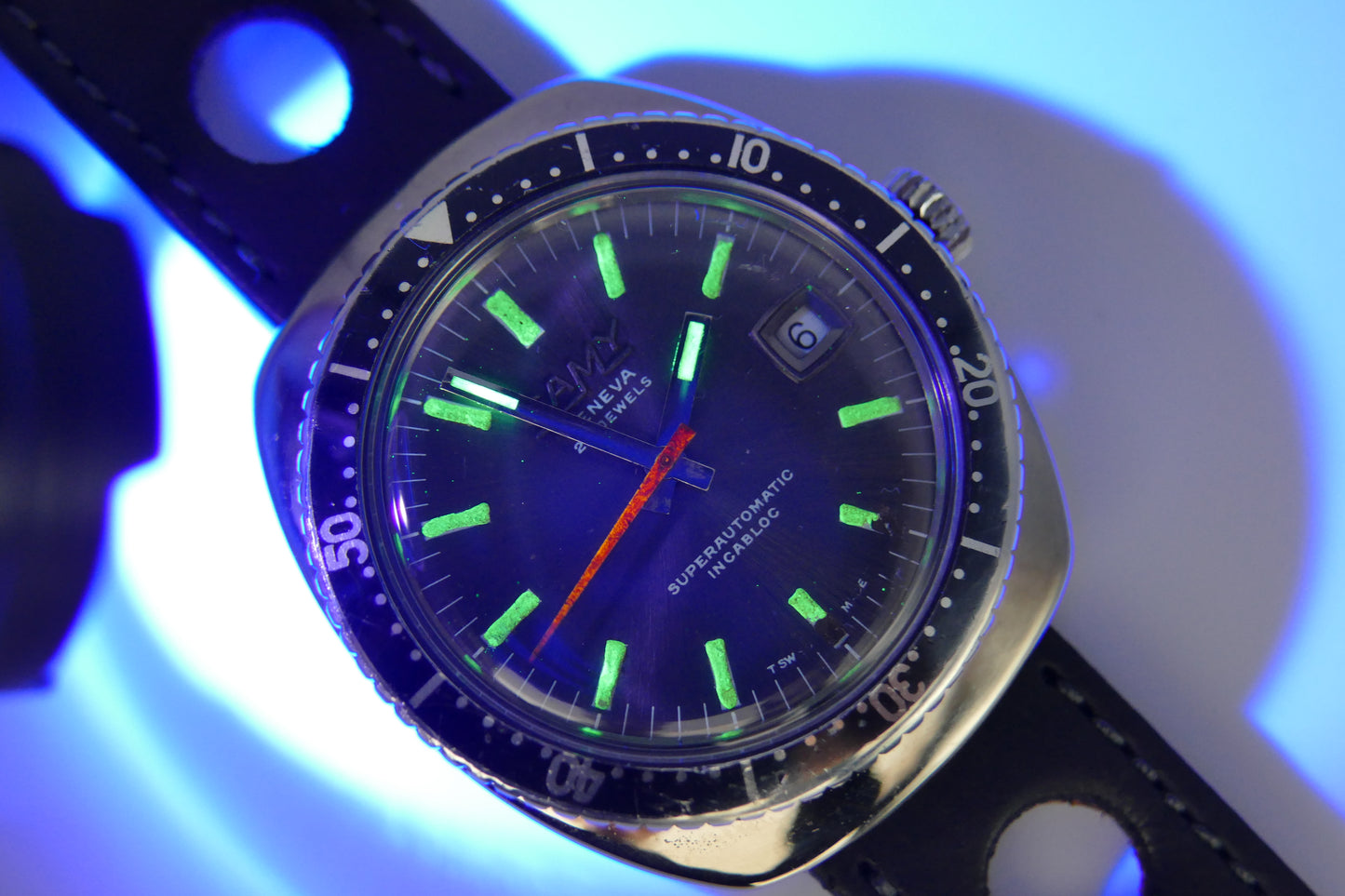 70s vintage watch mens diver Camy Geneva Superautomatic ref. 7433 serviced