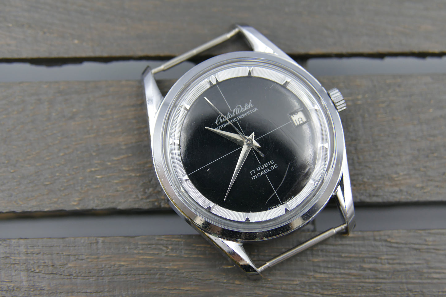 vintage watch mens Crystal Watch automatic eta 2432 perpetua polerouter serviced