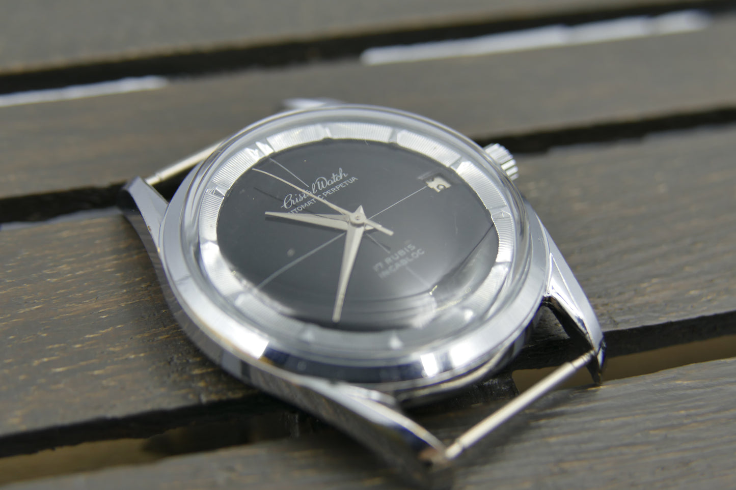 vintage watch mens Crystal Watch automatic eta 2432 perpetua polerouter serviced