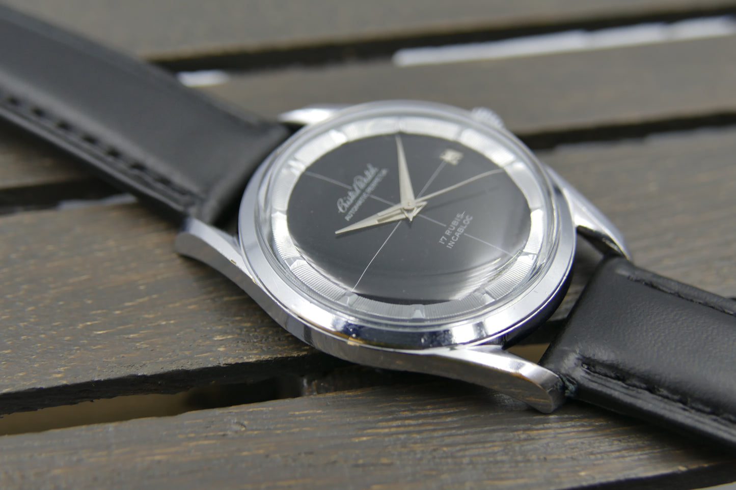 vintage watch mens Crystal Watch automatic eta 2432 perpetua polerouter serviced