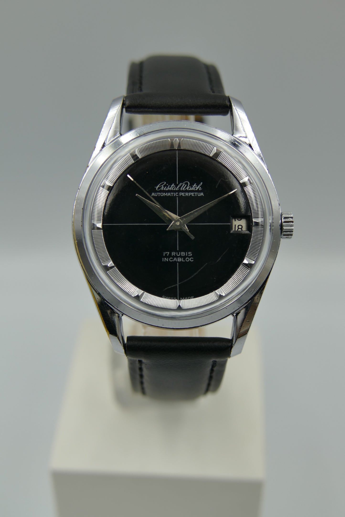 vintage watch mens Crystal Watch automatic eta 2432 perpetua polerouter serviced