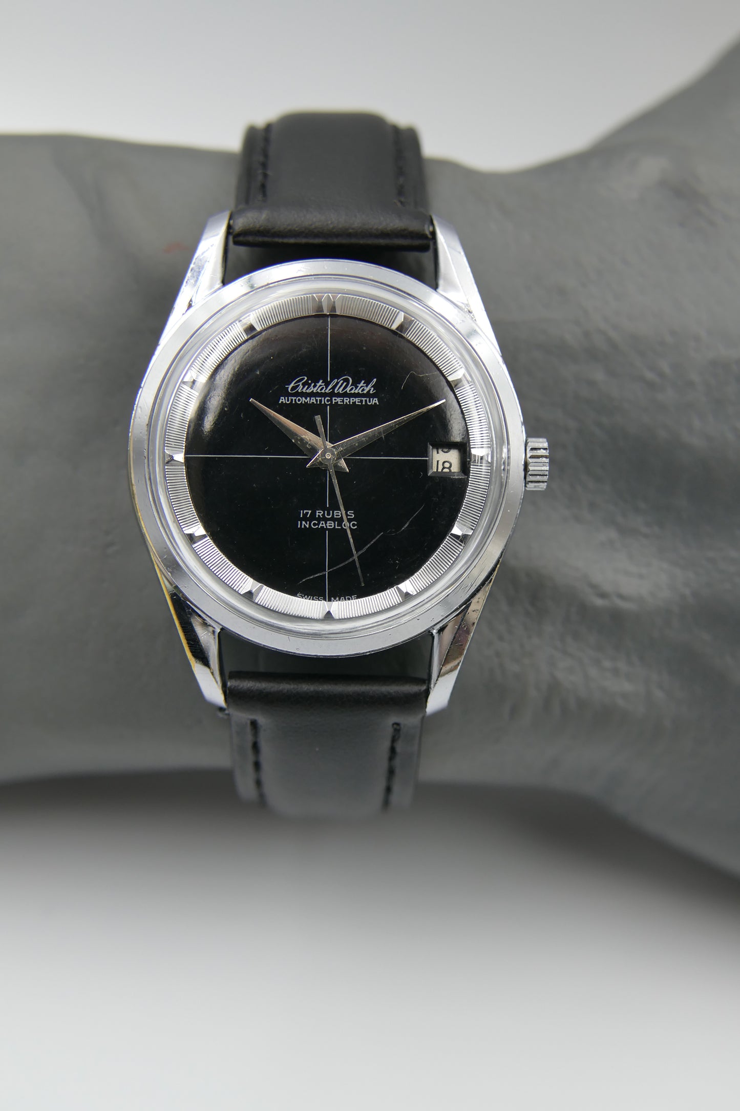 vintage watch mens Crystal Watch automatic eta 2432 perpetua polerouter serviced