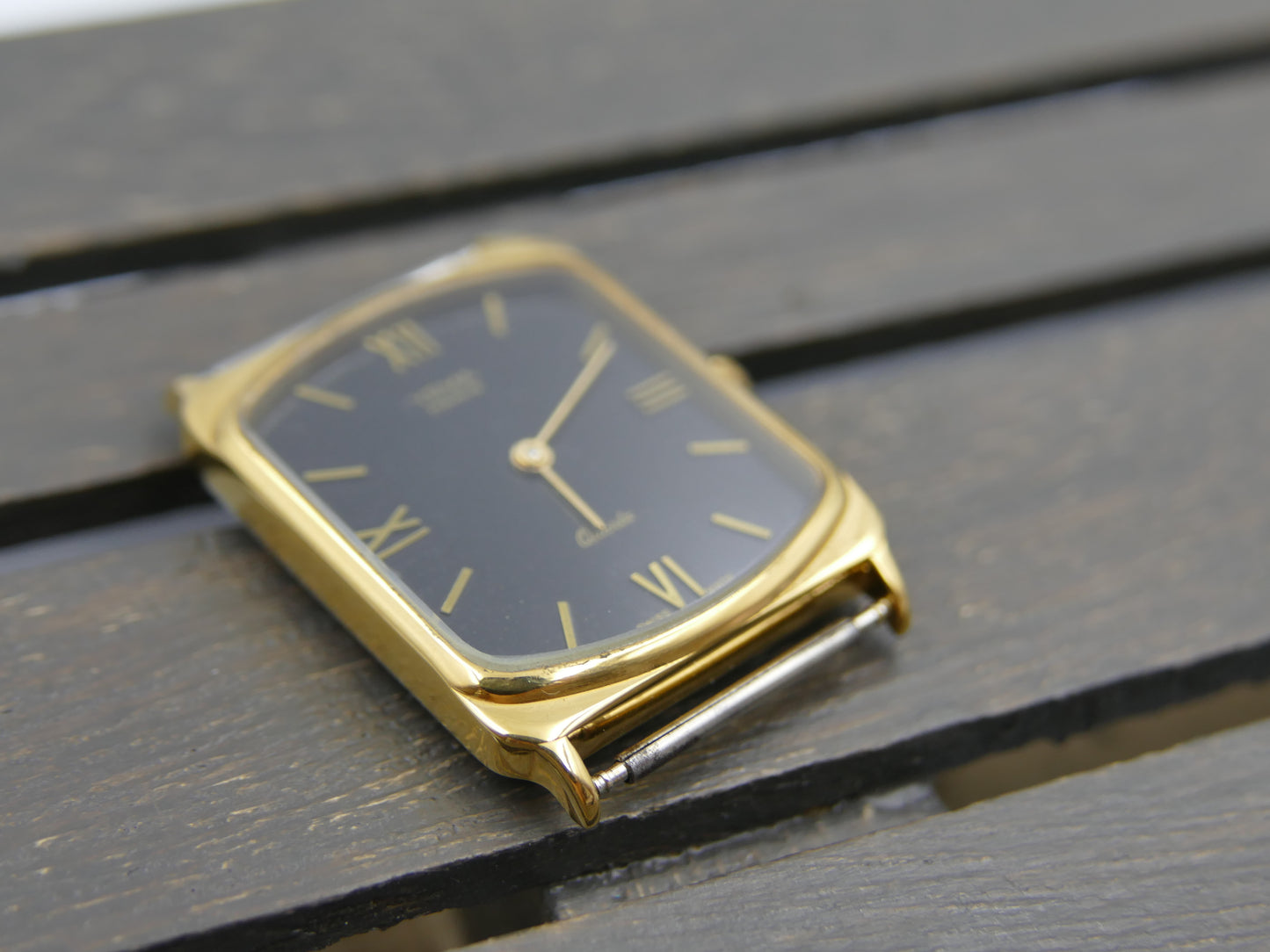 80s vintage watch mens YEMA quartz ref 1700 3 tank flat
