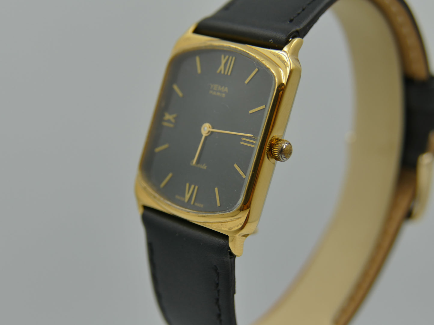 80s vintage watch mens YEMA quartz ref 1700 3 tank flat