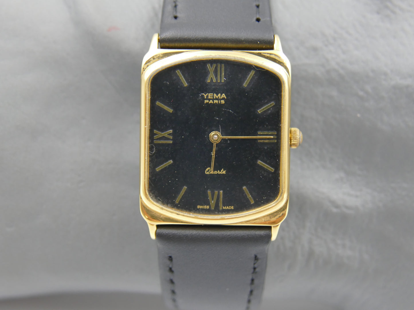 80s vintage watch mens YEMA quartz ref 1700 3 tank flat