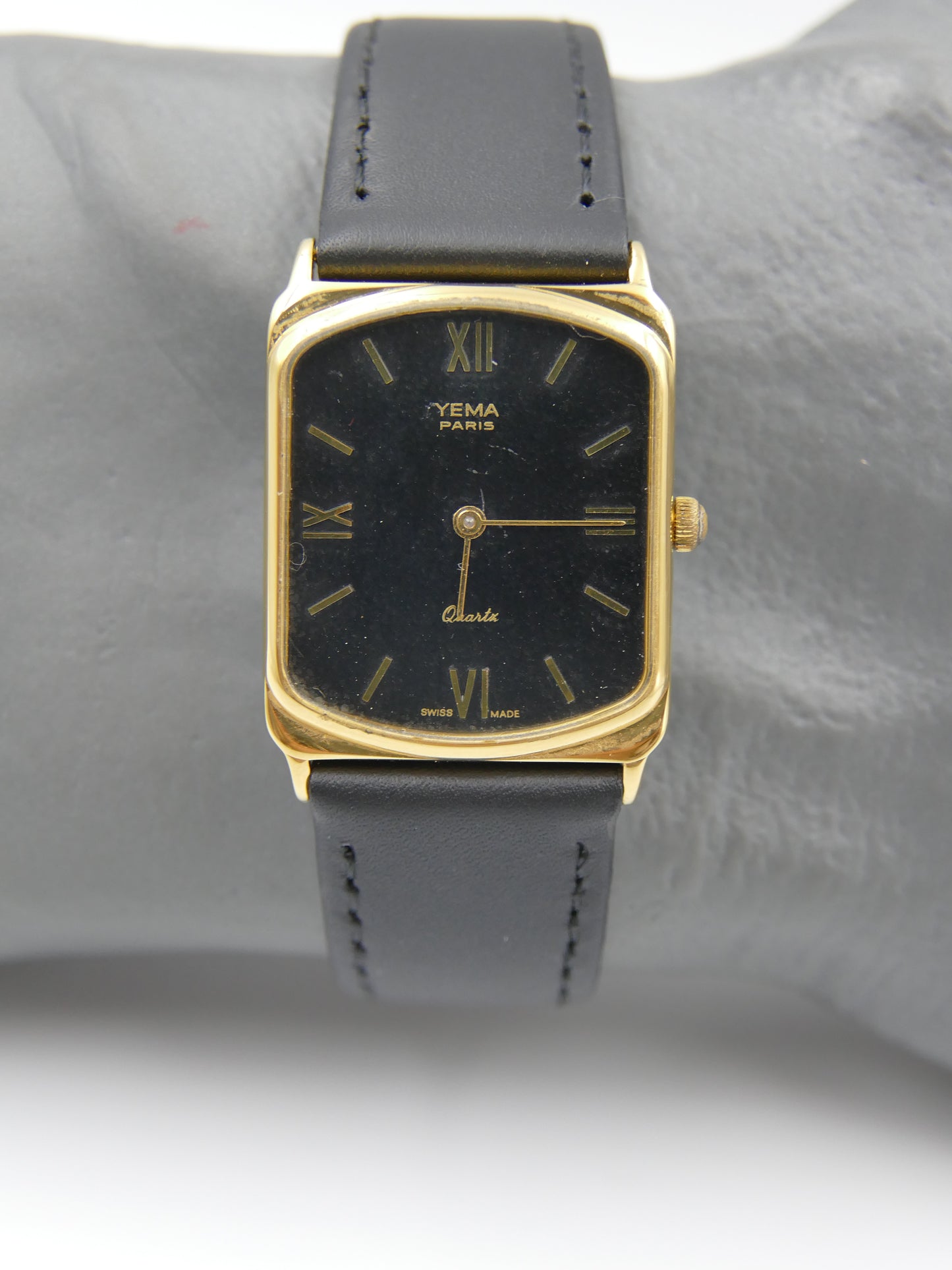 80s vintage watch mens YEMA quartz ref 1700 3 tank flat