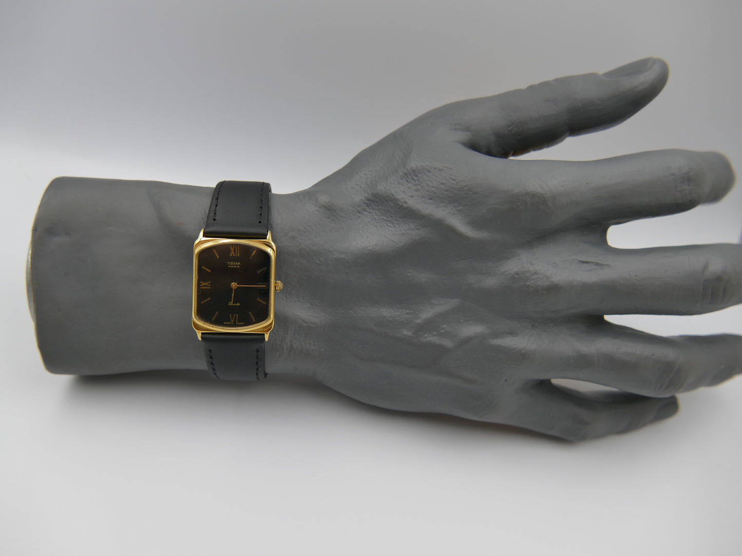 80s vintage watch mens YEMA quartz ref 1700 3 tank flat