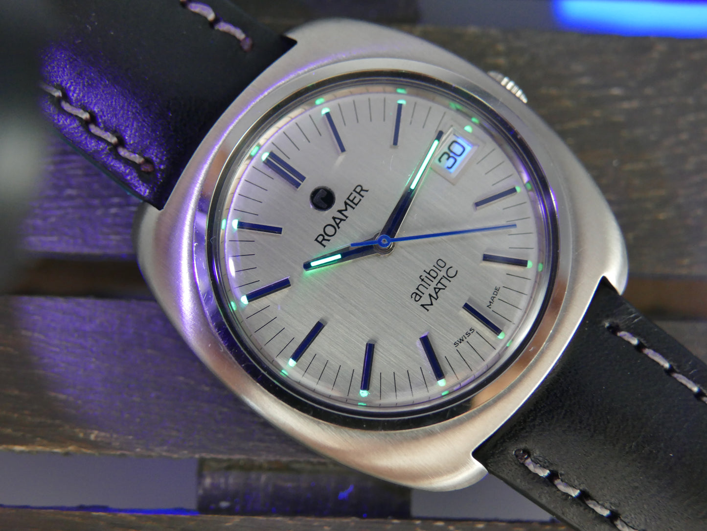 70s vintage watch mens Roamer Anfibio Matic 522- 1120.013 NOS