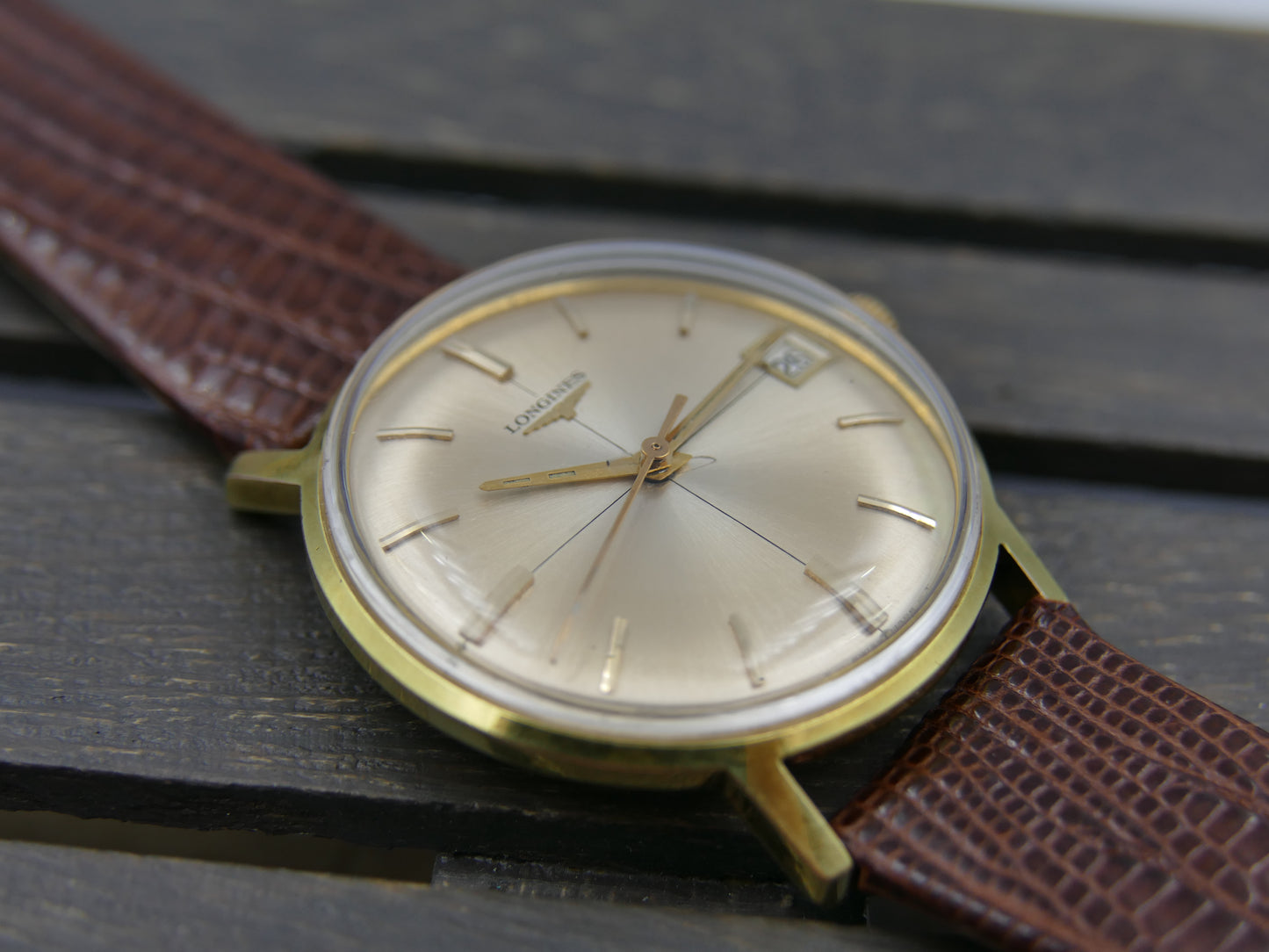 70’s vintage watch mens Longines cross dial ref. 7626 -3 hand wind 701