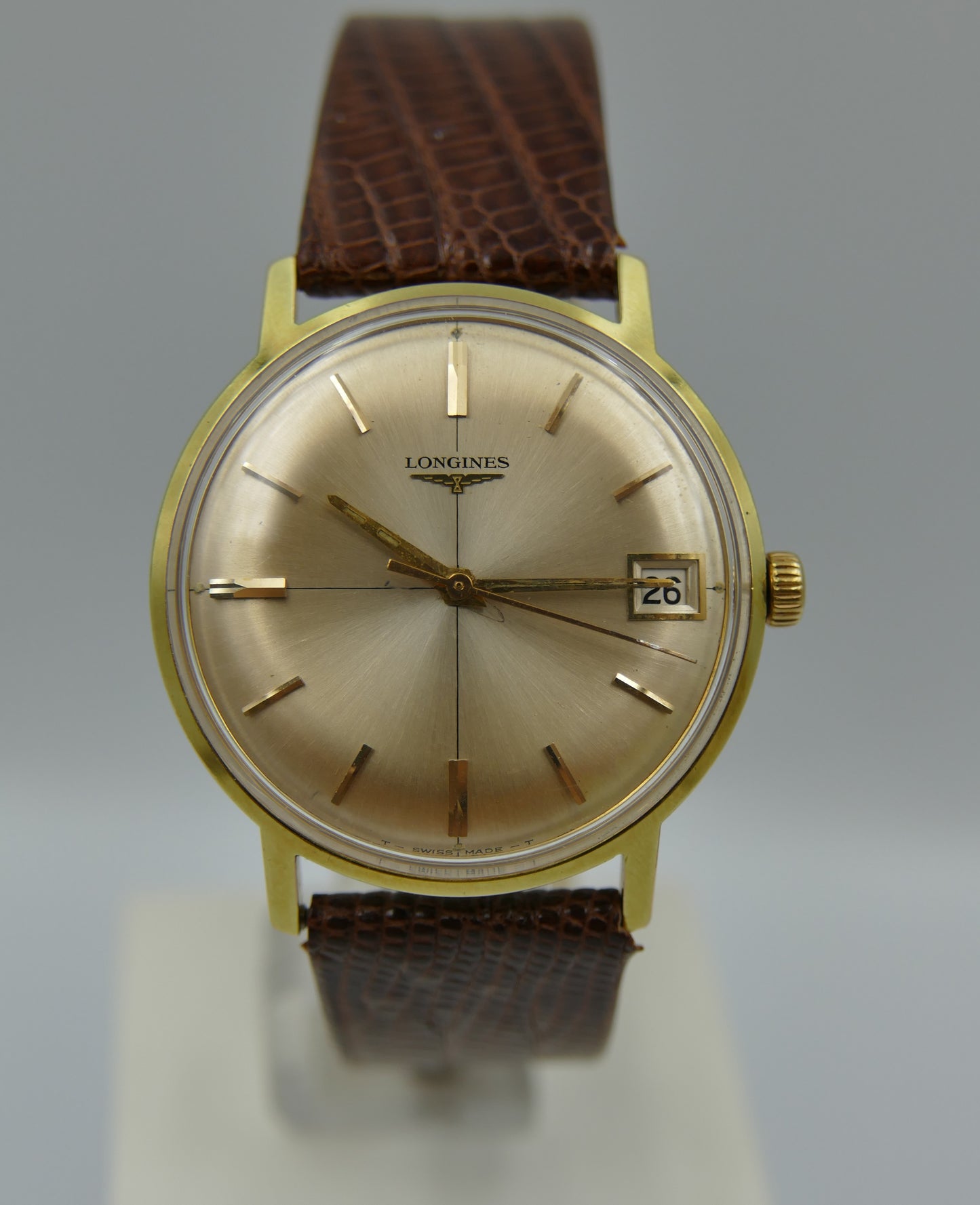 70’s vintage watch mens Longines cross dial ref. 7626 -3 hand wind 701