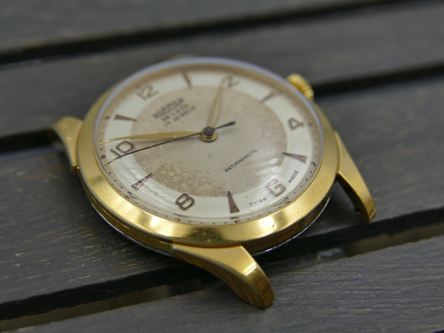 50s vintage watch mens Roamer De Luxe two tone ST 372 rare