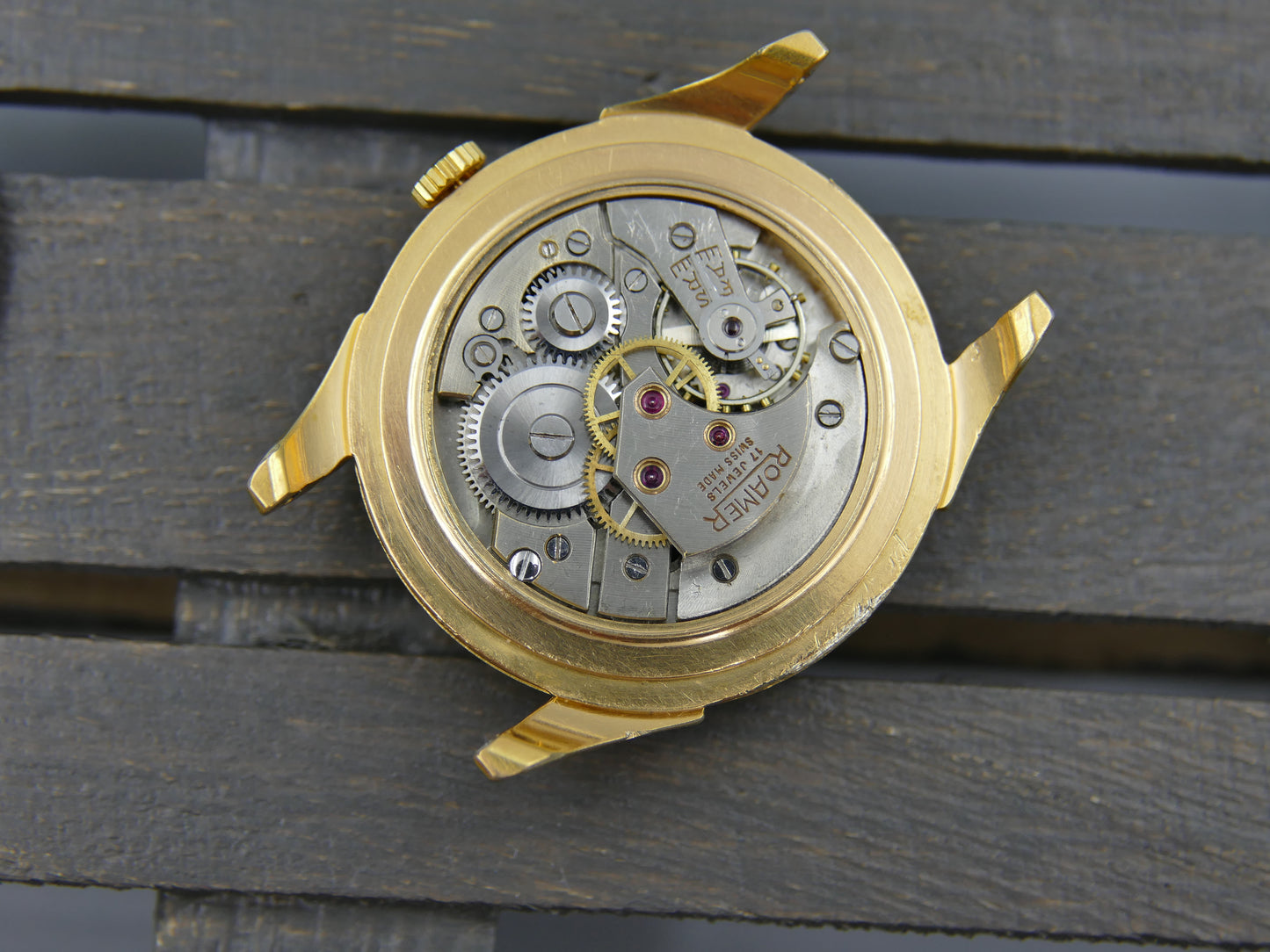 50s vintage watch mens Roamer De Luxe two tone ST 372 rare