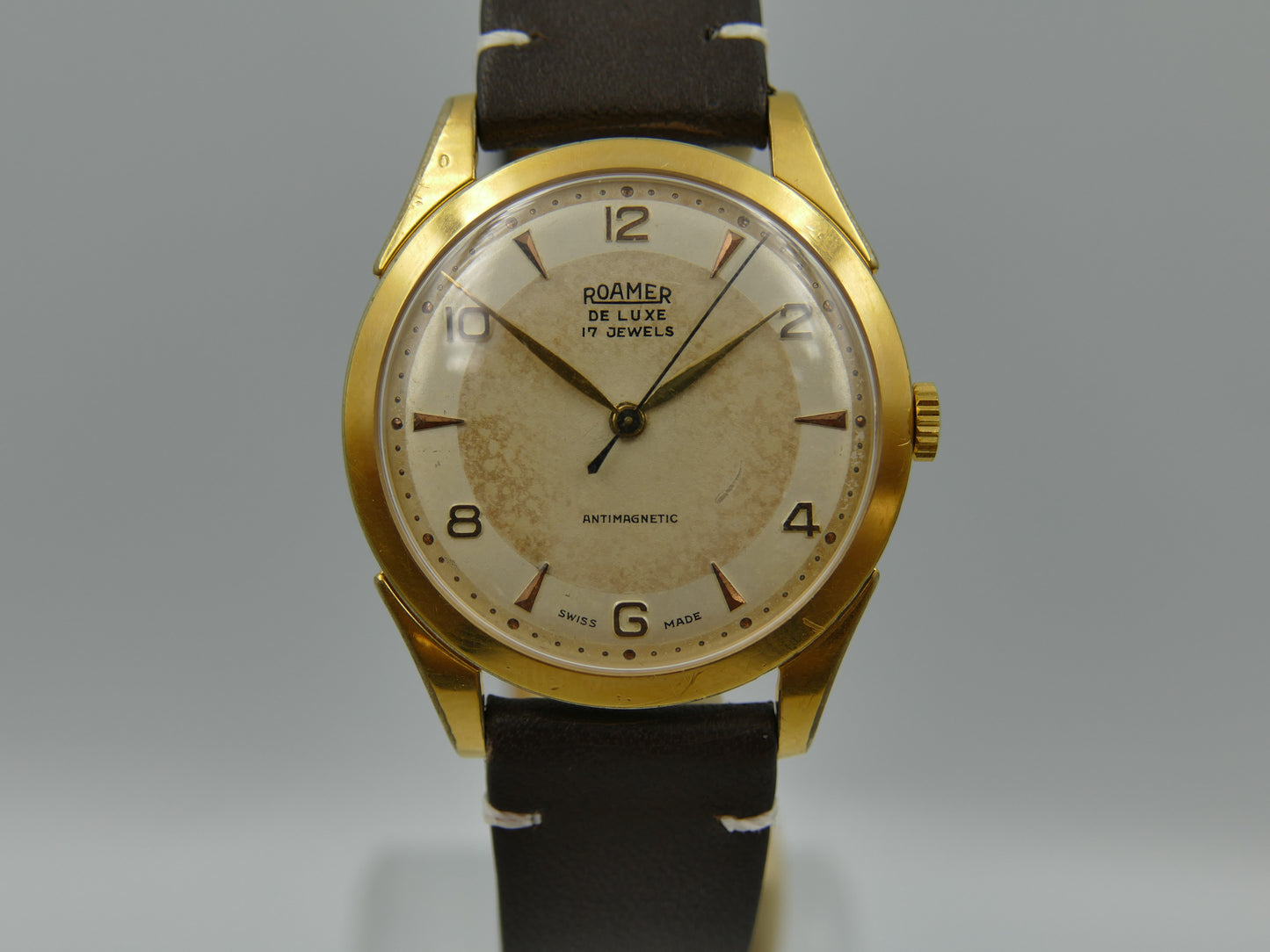 50s vintage watch mens Roamer De Luxe two tone ST 372 rare