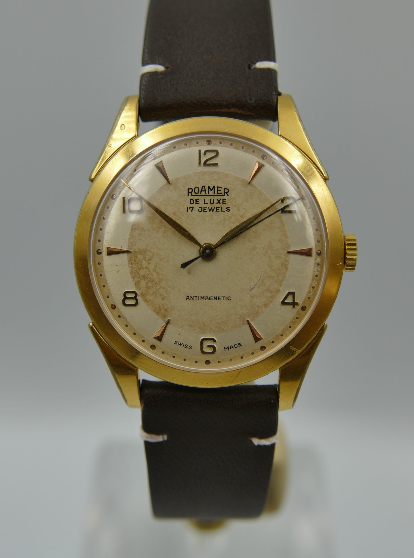 50s vintage watch mens Roamer De Luxe two tone ST 372 rare