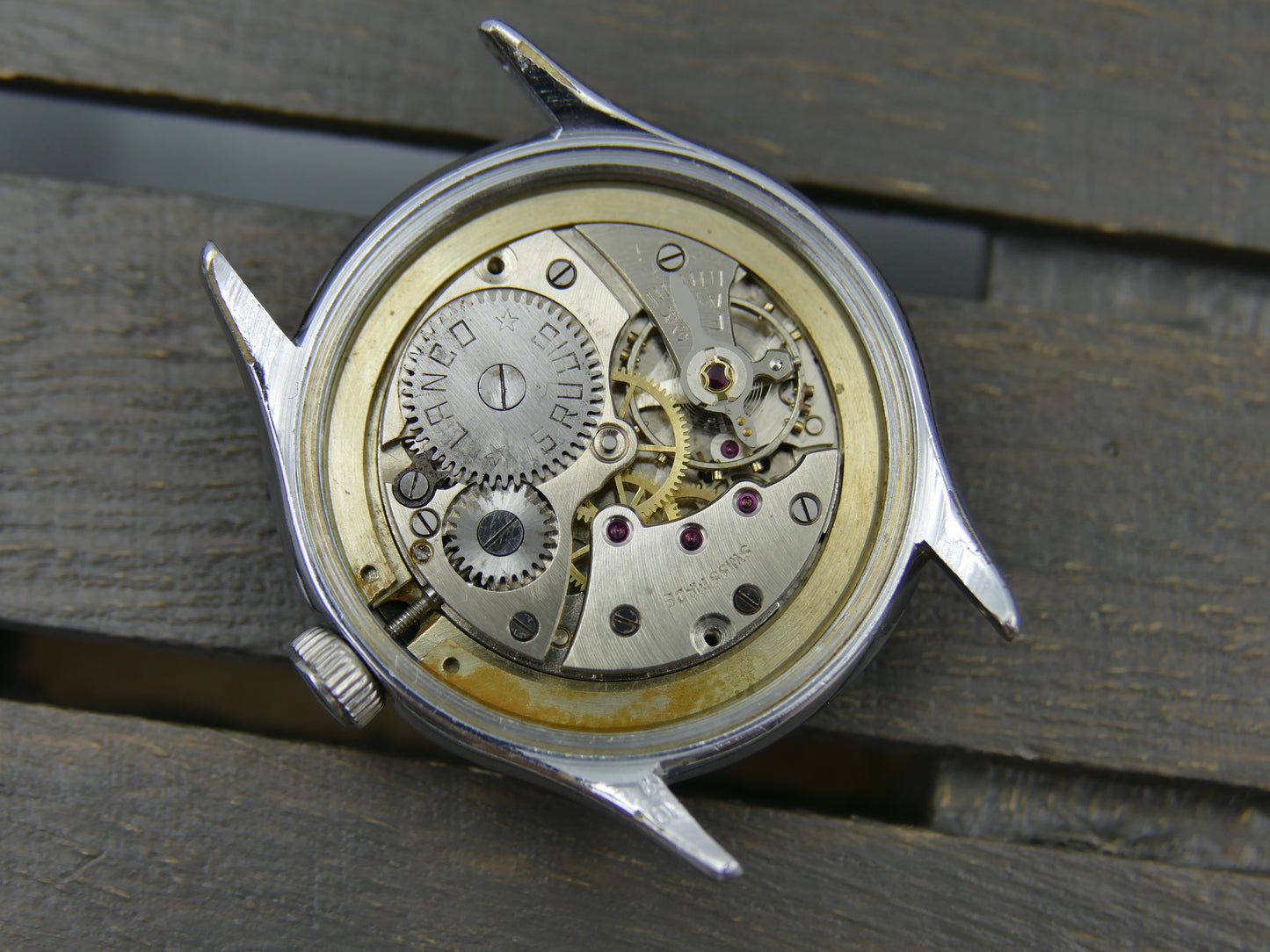 40’s vintage watch mens military Lanco hand wind 1022 grey