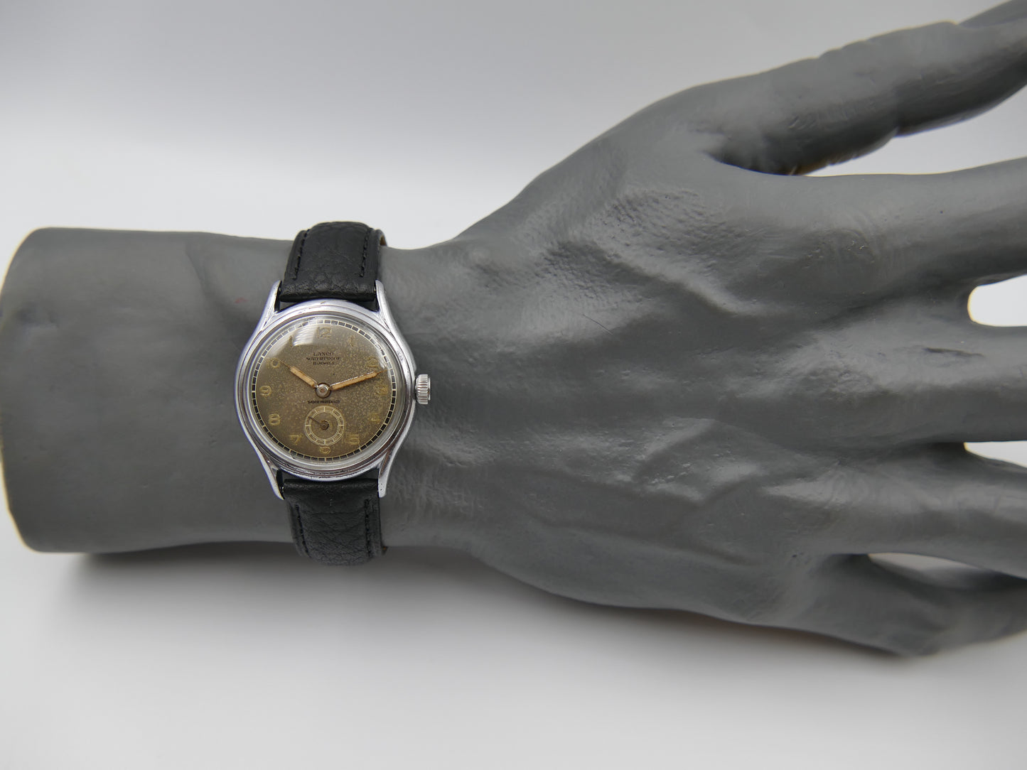 40’s vintage watch mens military Lanco hand wind 1022 grey