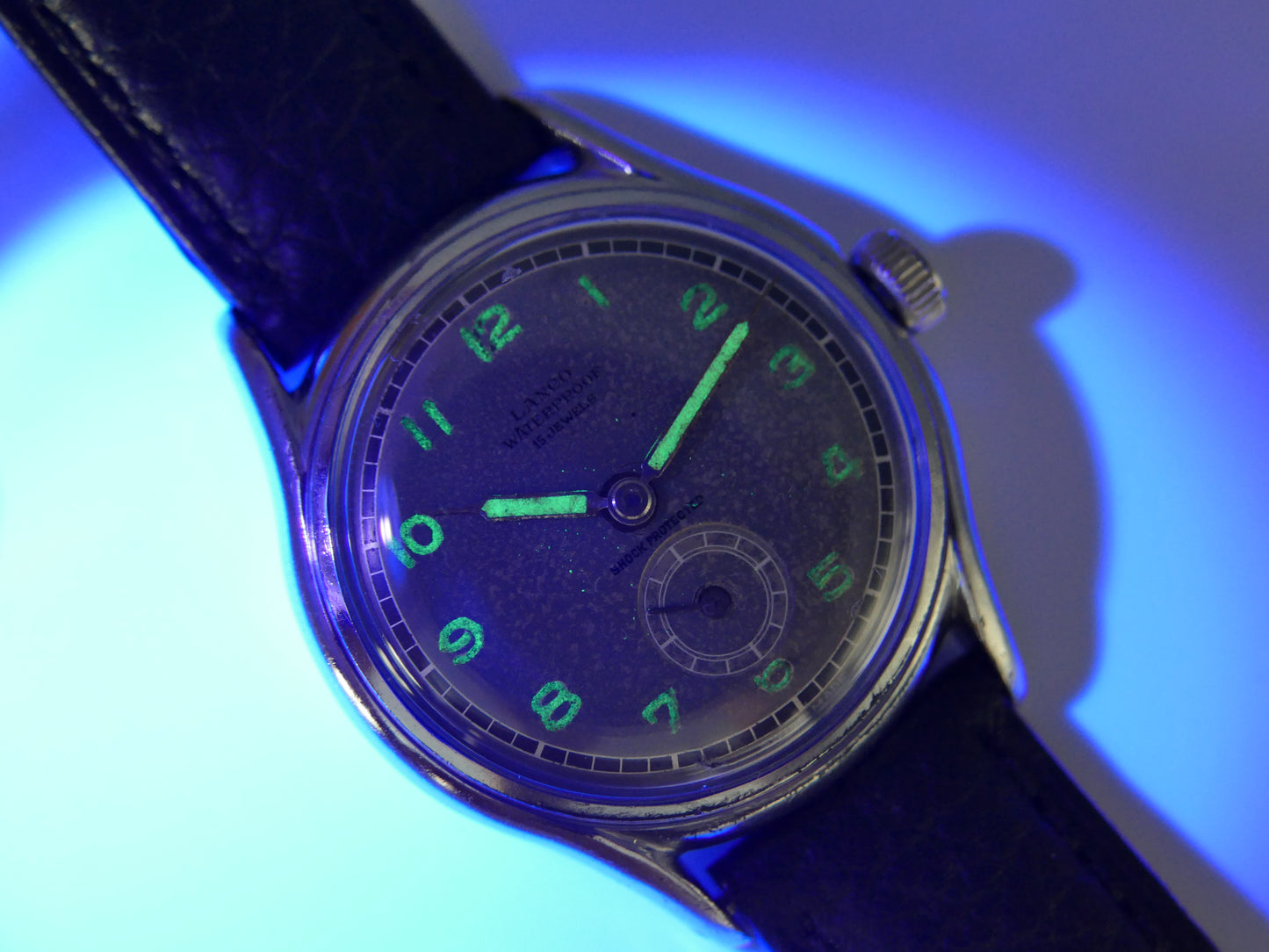 40’s vintage watch mens military Lanco hand wind 1022 grey