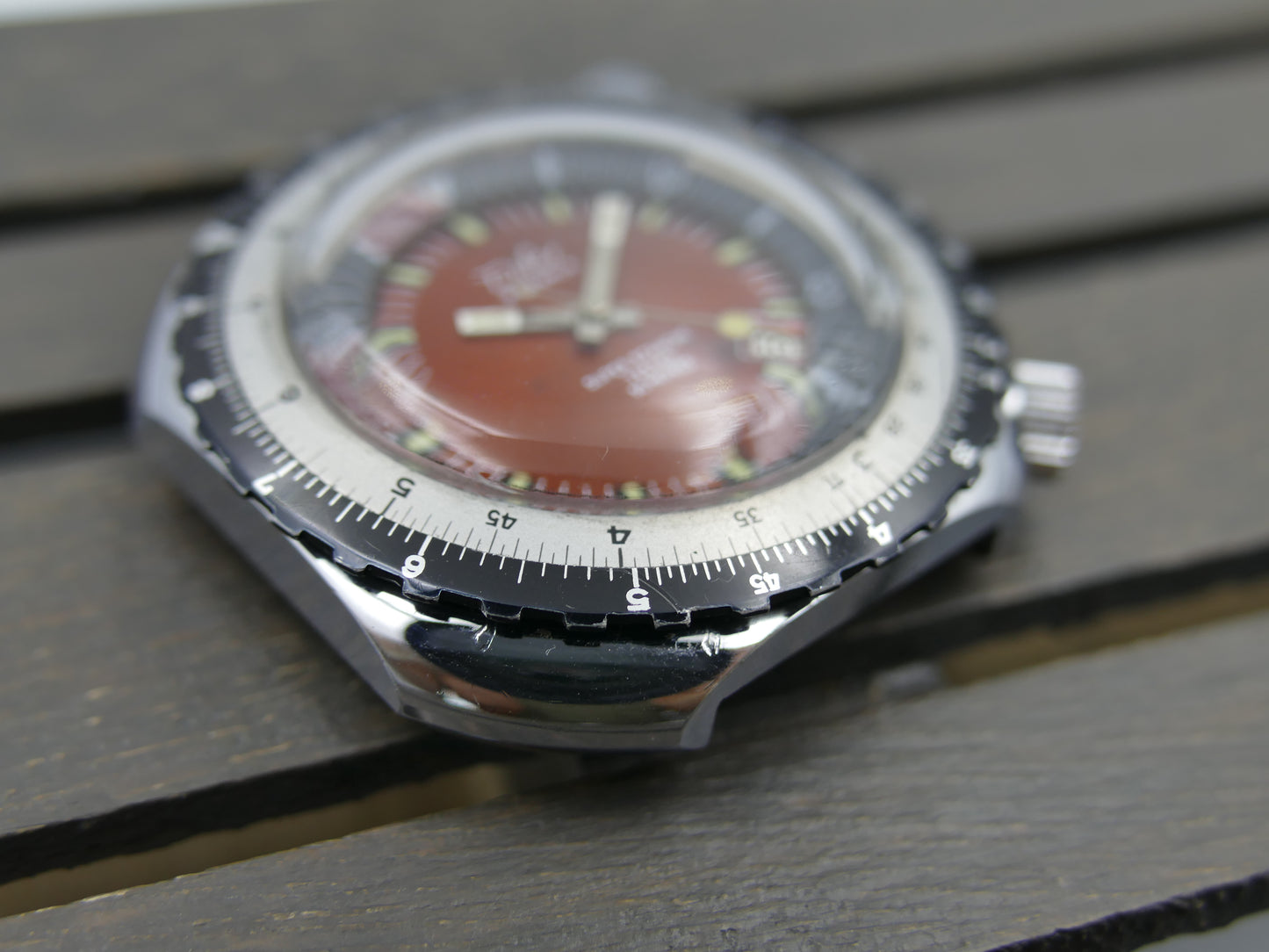 70s vintage watch mens plongee diver Difor Super Etanche mint