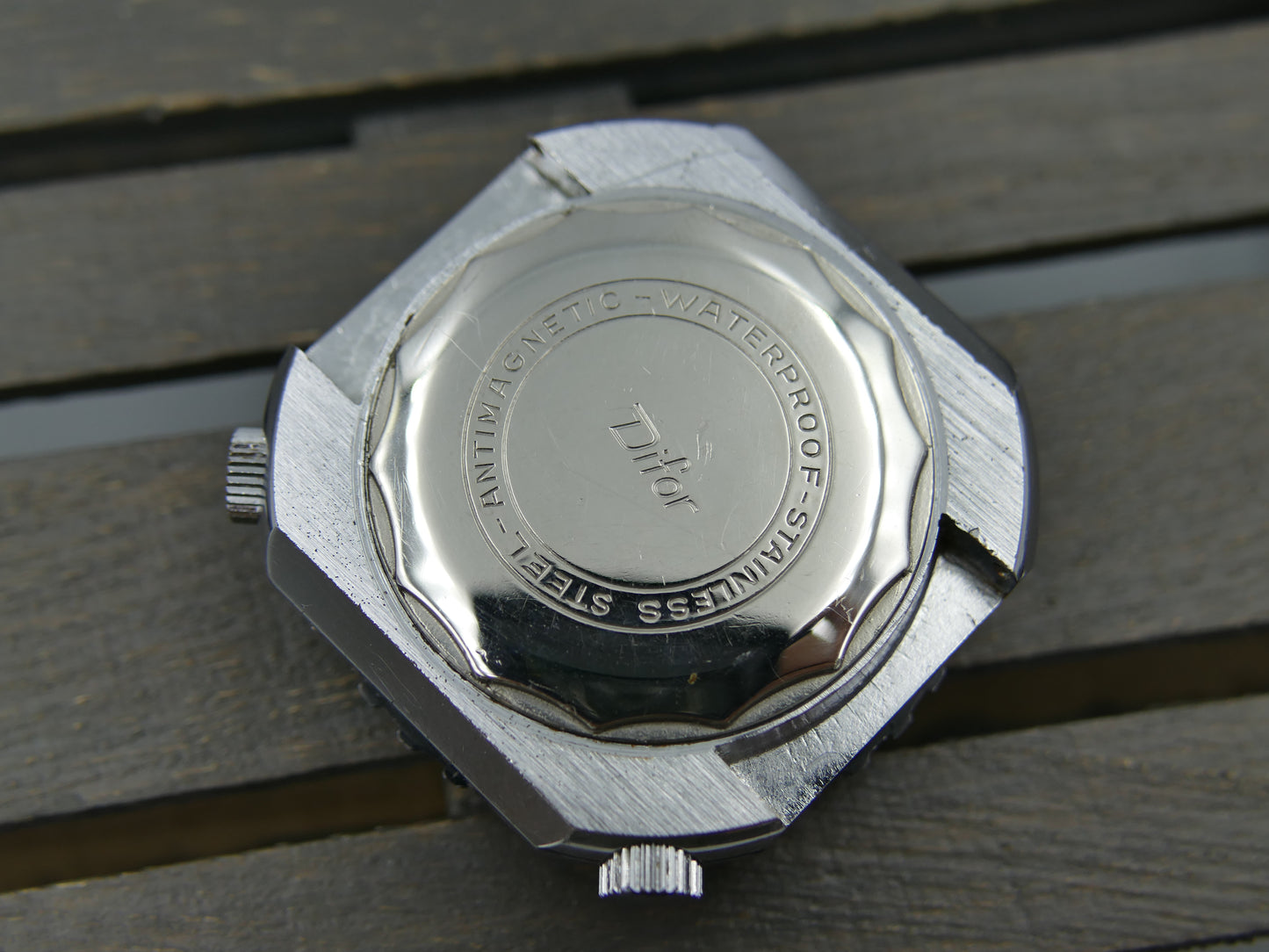 70s vintage watch mens plongee diver Difor Super Etanche mint