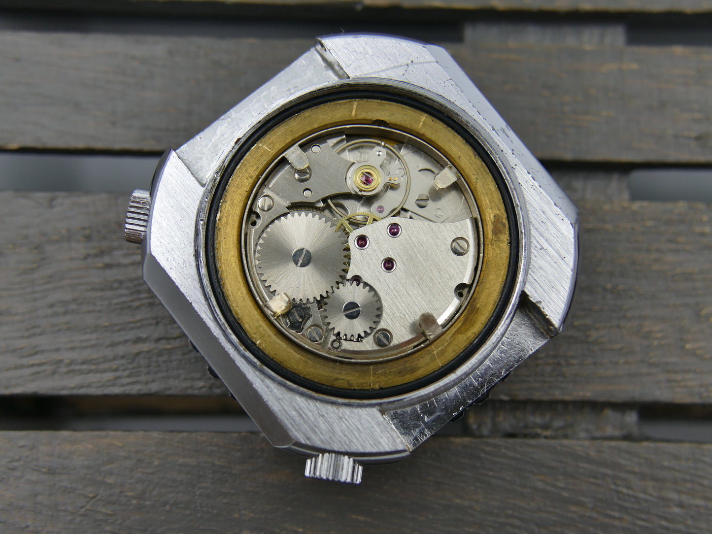 70s vintage watch mens plongee diver Difor Super Etanche mint