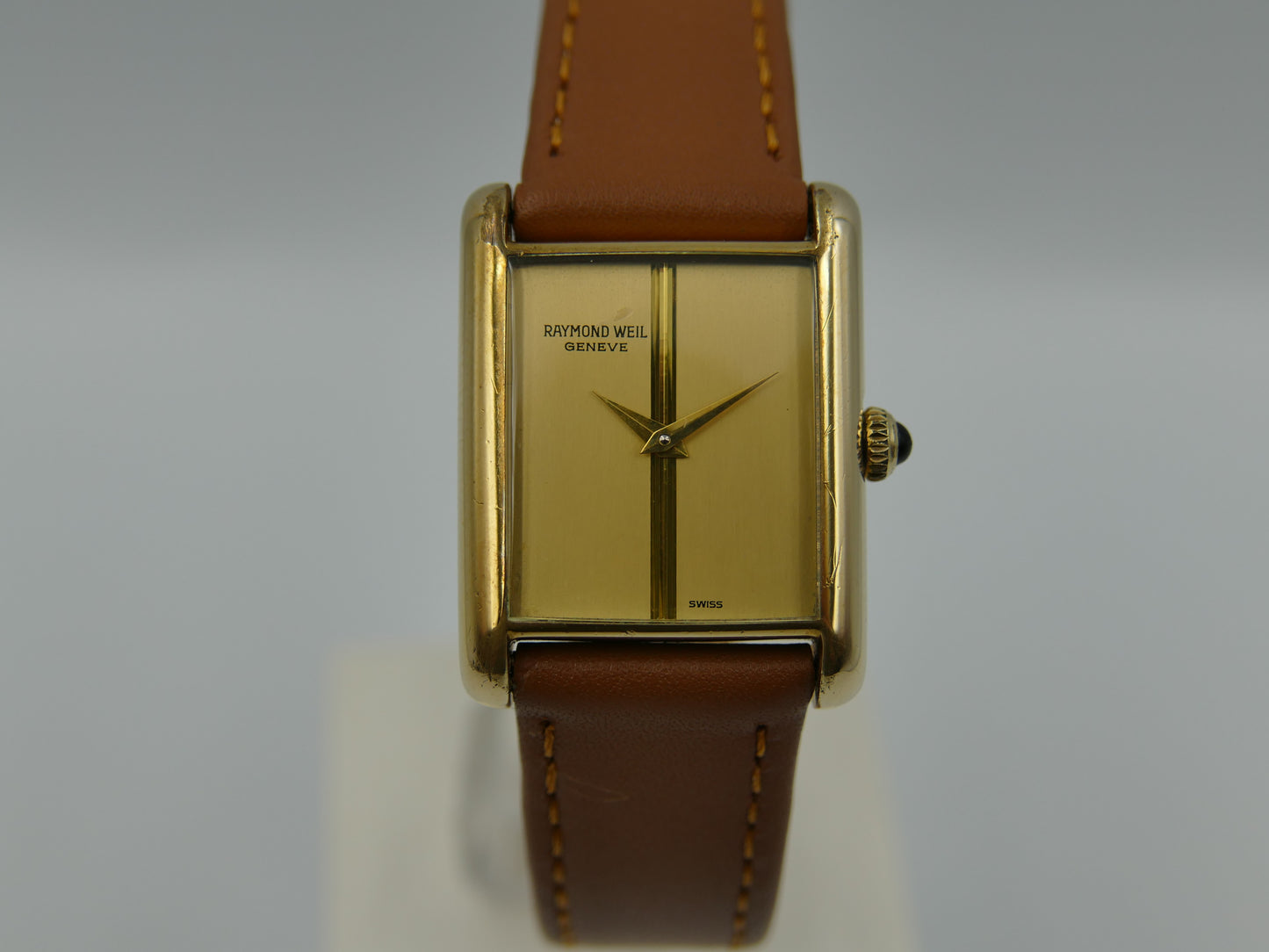 80s vintage watch Raymond Weil tank geneve ref. 671 hand wind cal. FHF-ST 69N