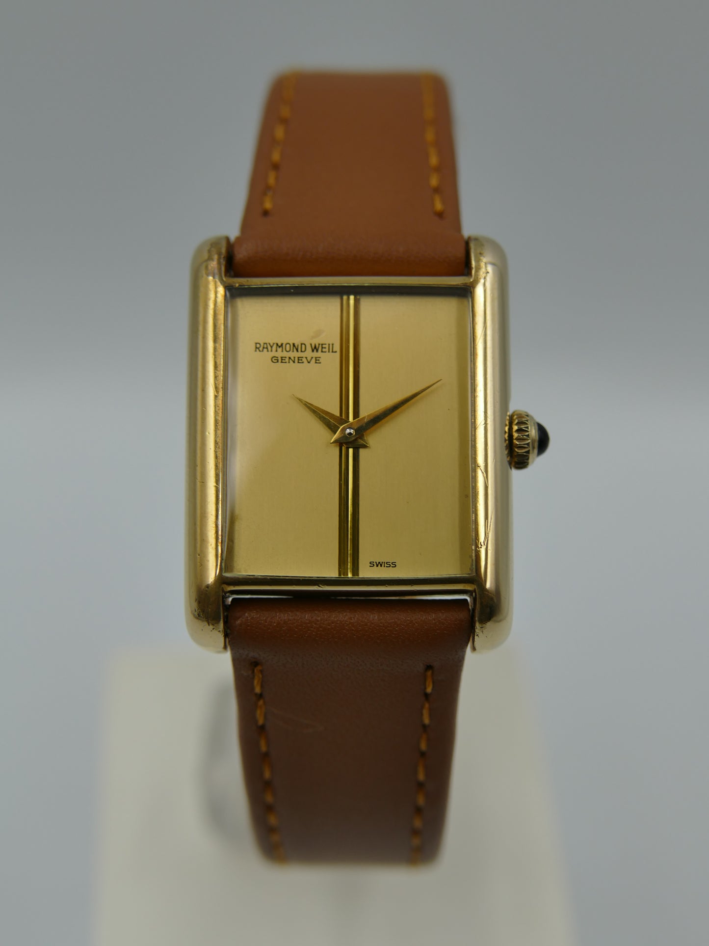 80s vintage watch Raymond Weil tank geneve ref. 671 hand wind cal. FHF-ST 69N