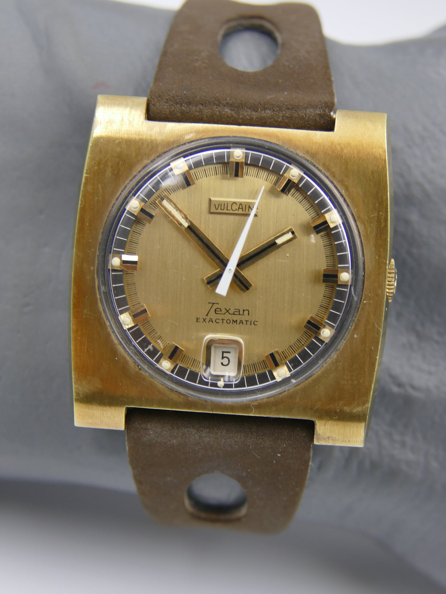 70s vintage watch mens Vulcain Texan Exactomatic automatic MSR T56 rare NOS
