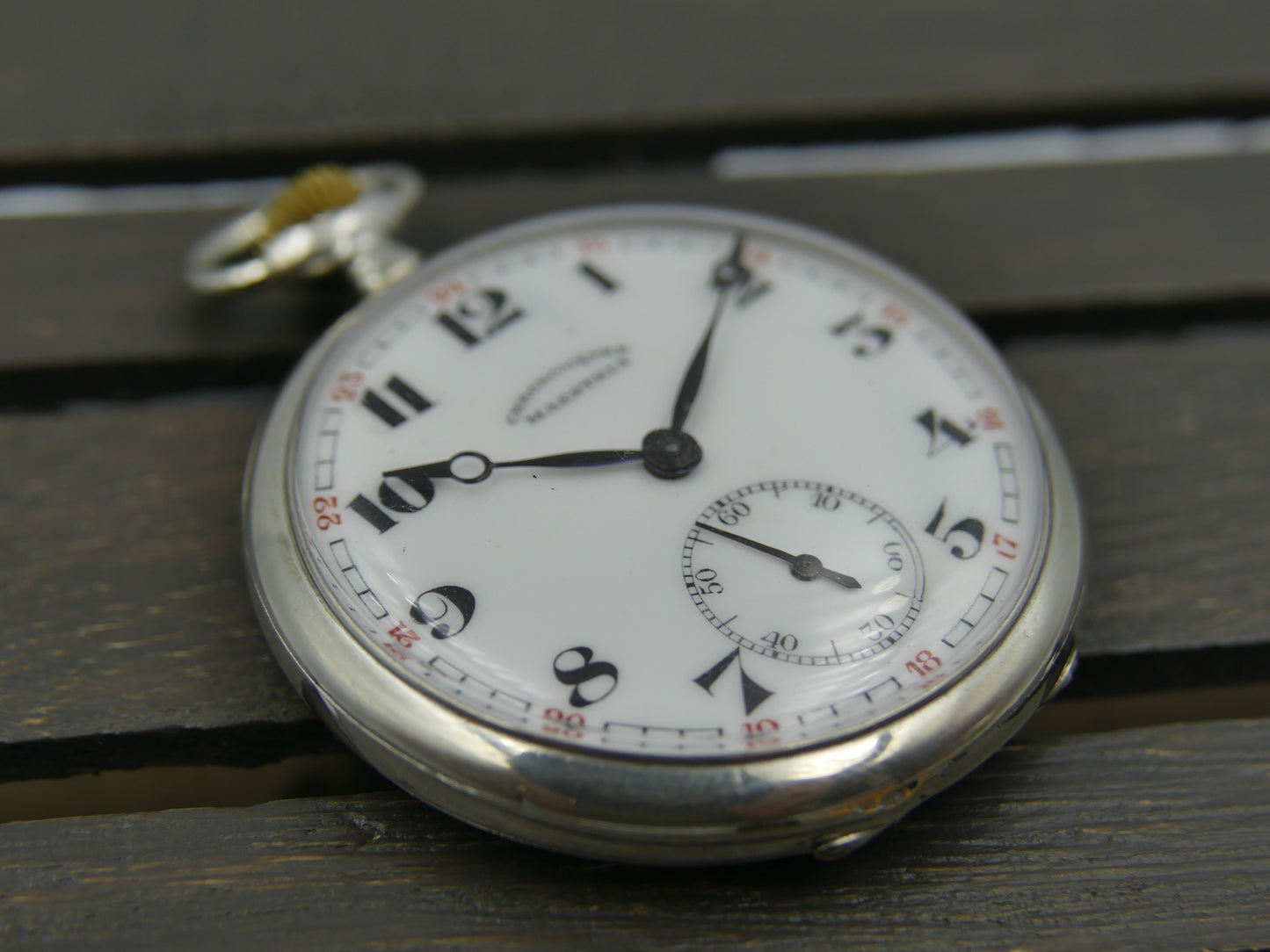 vintage pocket gousset watch Maestria Chronometer manual wind case in silver 0.800