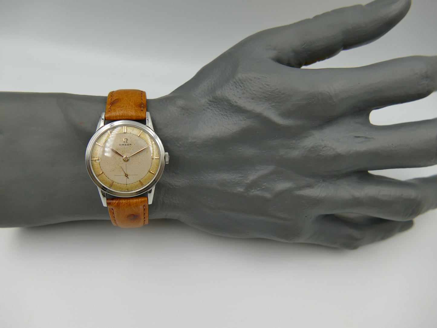 50’s vintage watch mens Omega ref. 2738 -1 honeycomb cal 410 serviced rare 2 tone